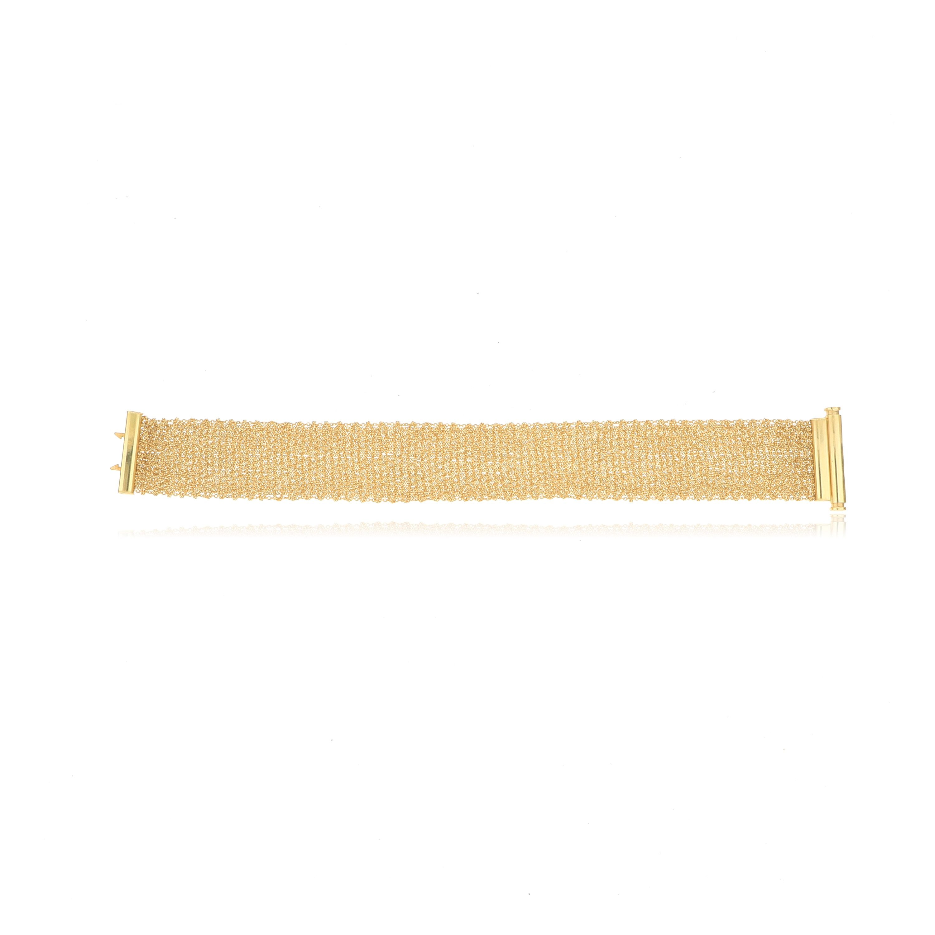 18k Yellow Gold Mesh Scarf Bracelet