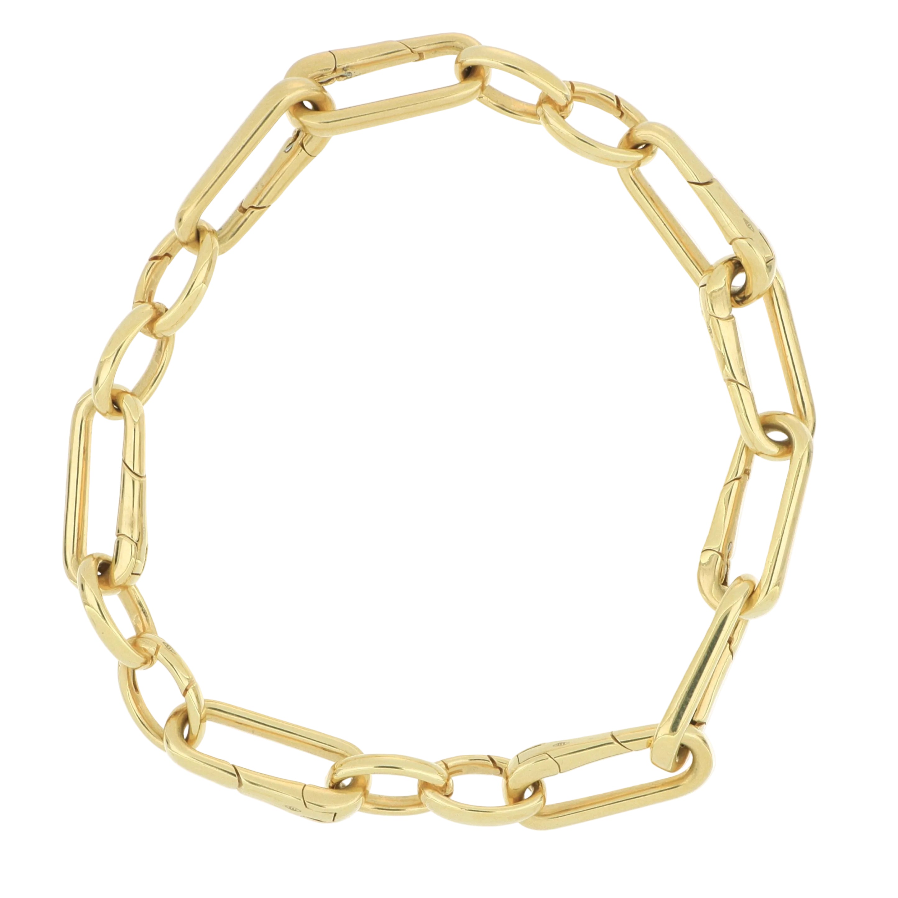18k Yellow Gold Large Link Bracelet - Charles Koll Jewelers