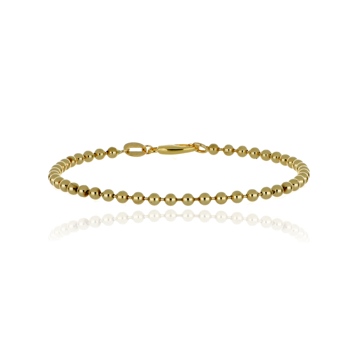 14k Yellow Gold Tiny Ball Bracelet - Charles Koll Jewelers