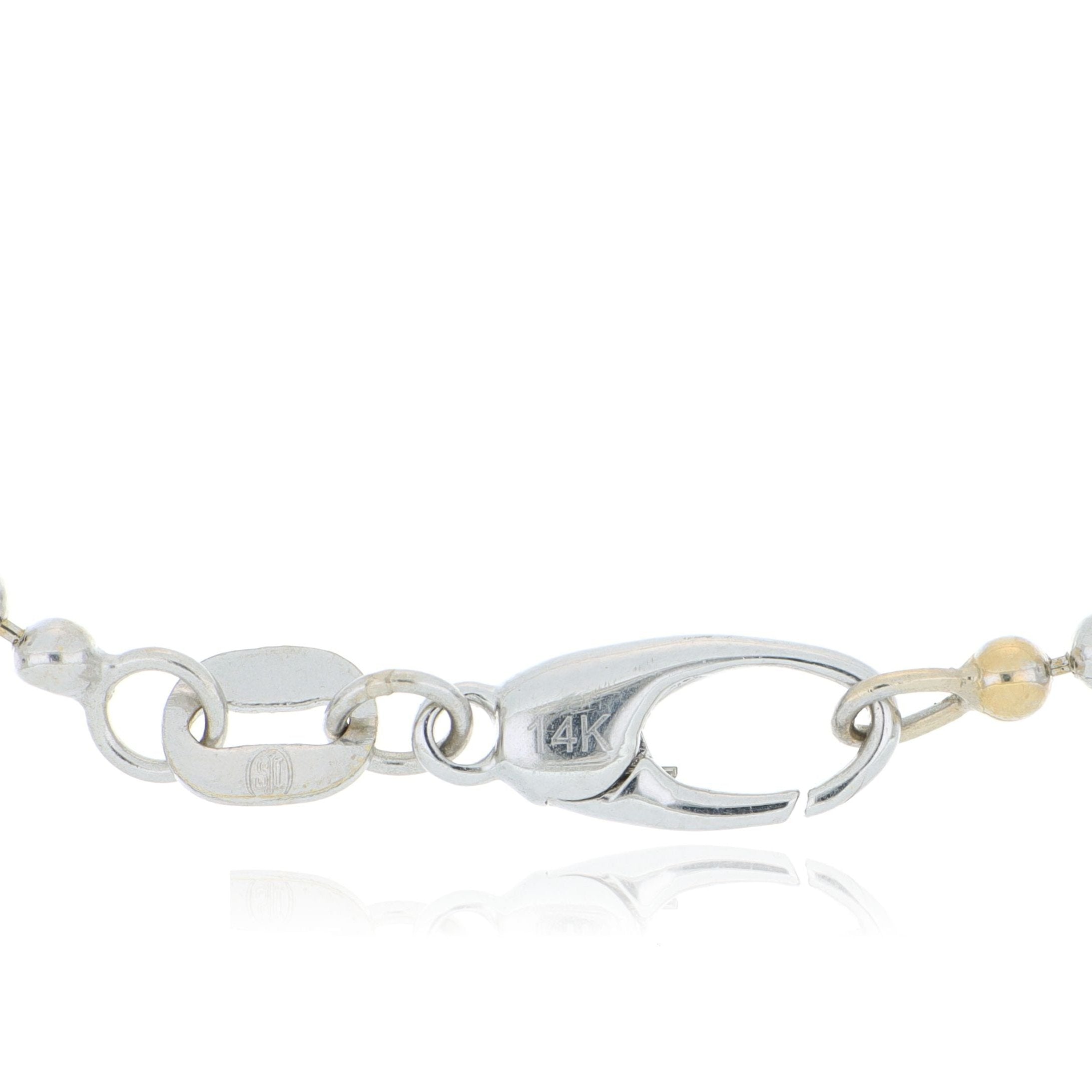 14k White Gold Tiny Ball Bracelet - Charles Koll Jewelers