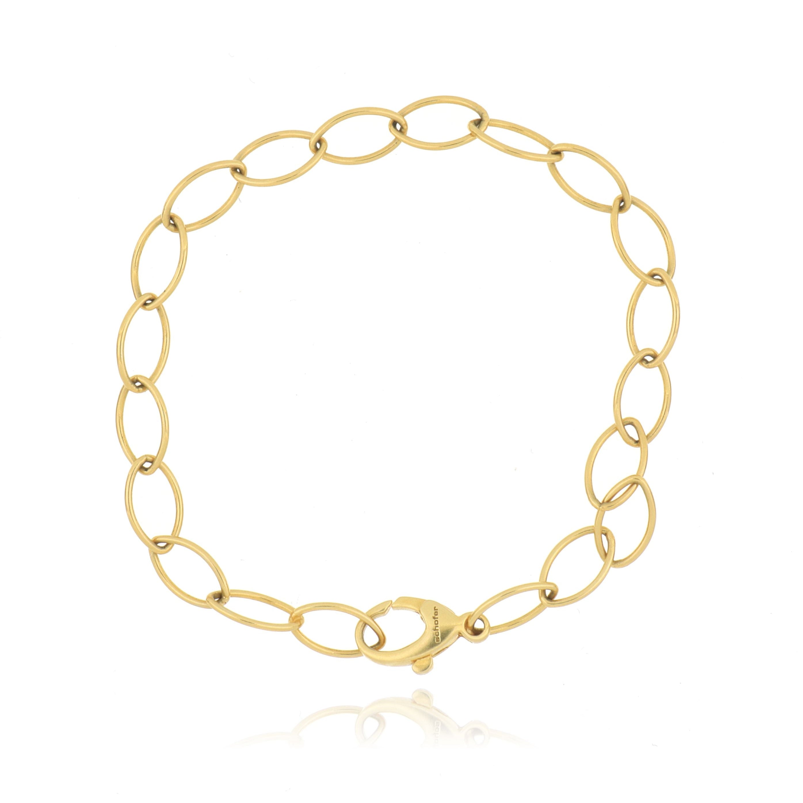 18k Yellow Gold Oval Link Bracelet