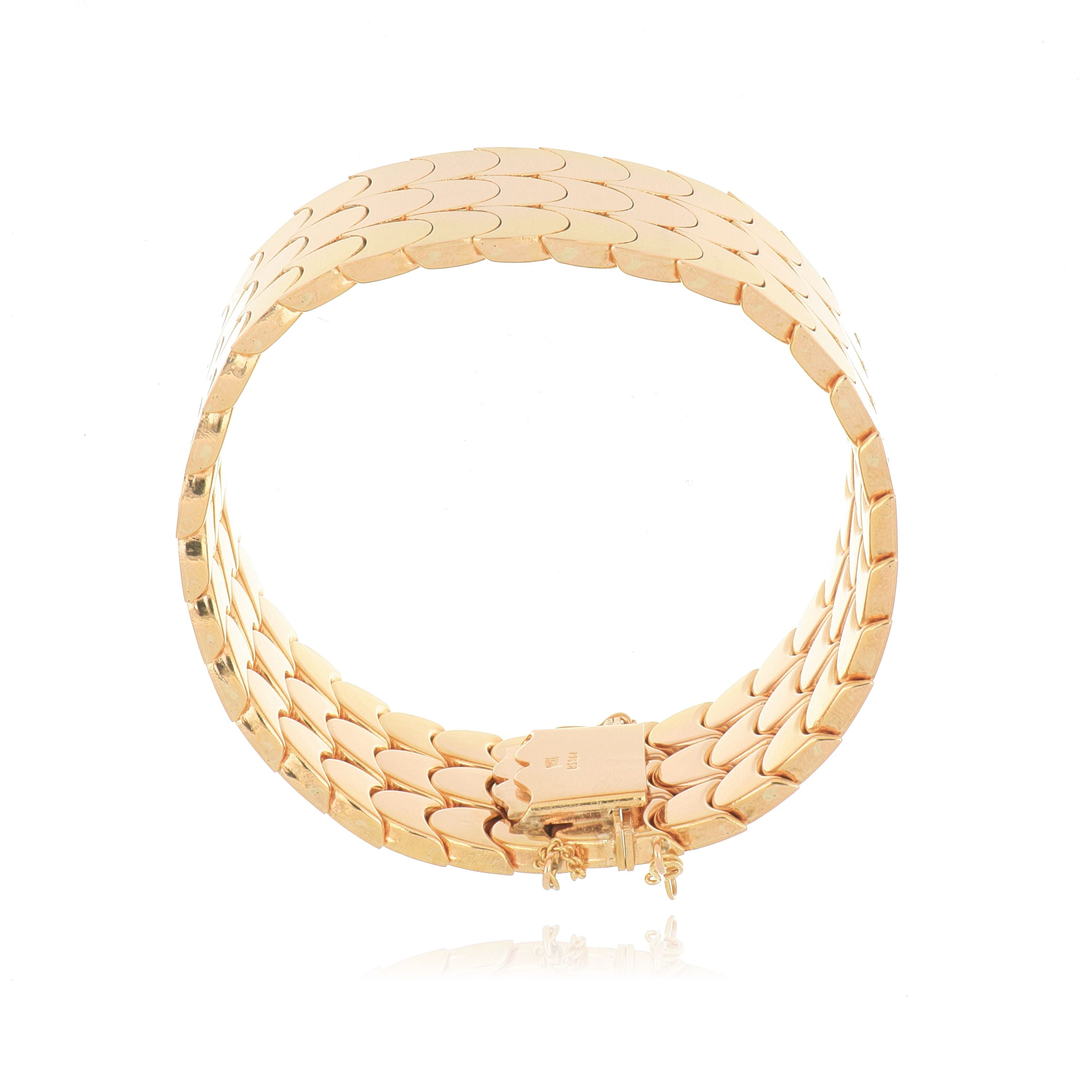 18k Rose Gold Scale Link Bracelet