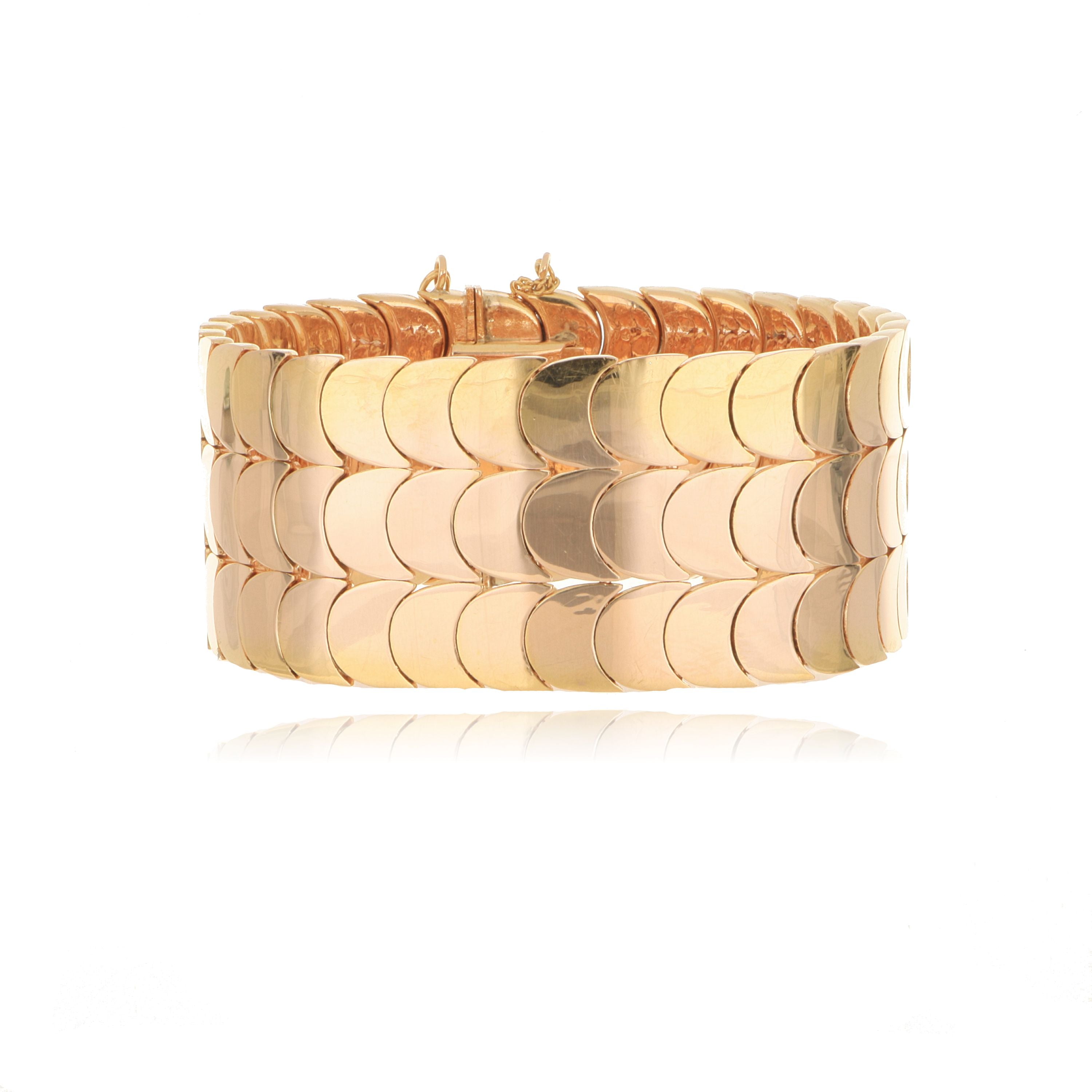 18k Rose Gold Scale Link Bracelet