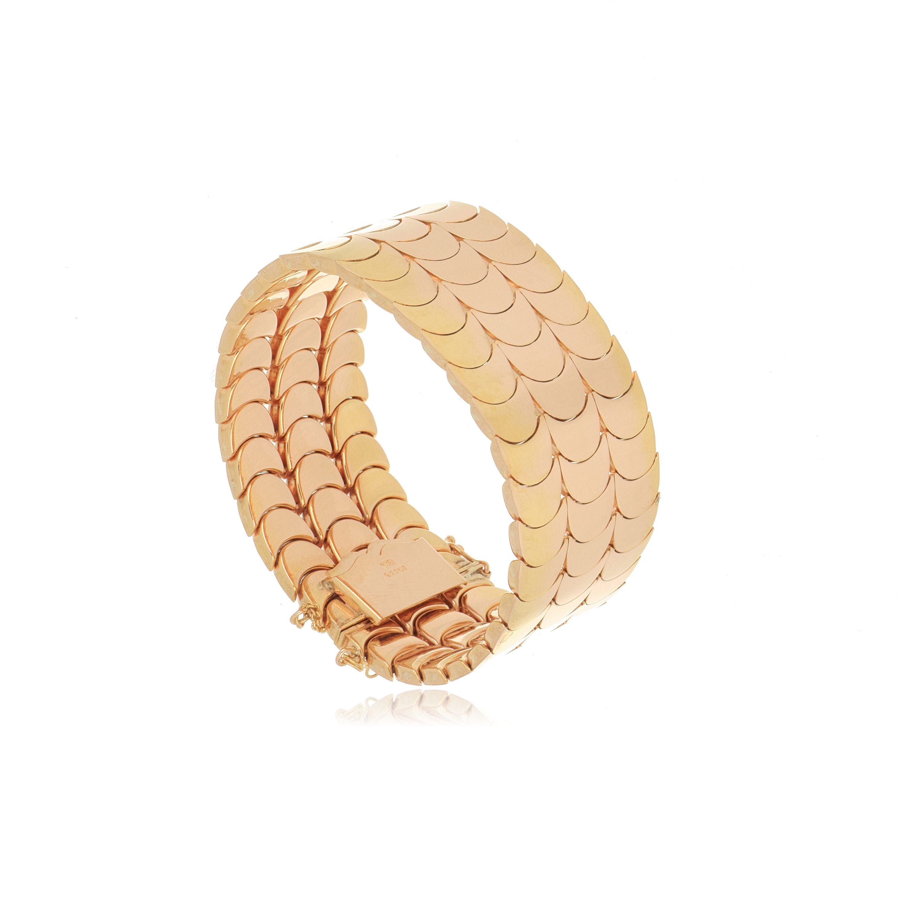 18k Rose Gold Scale Link Bracelet