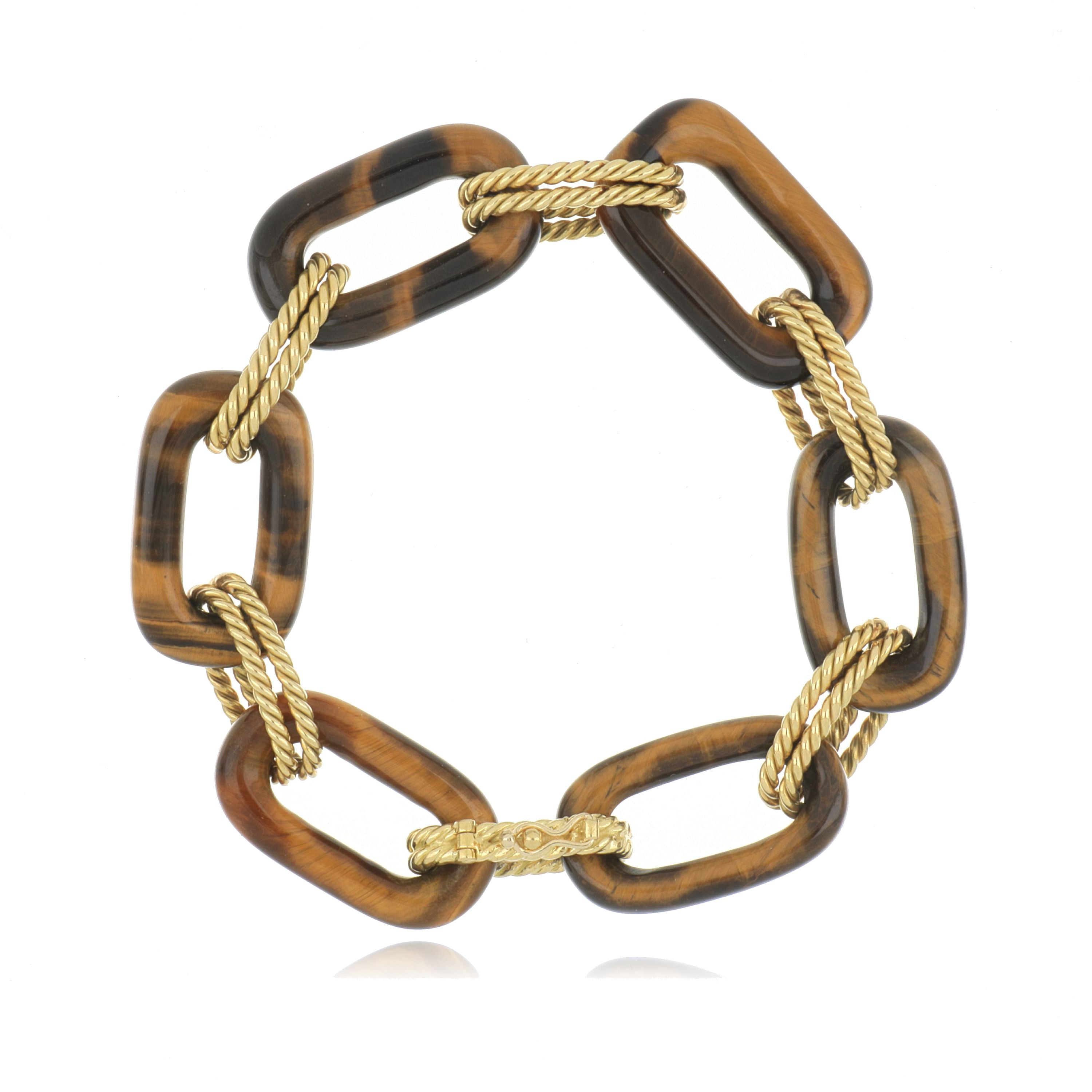 18k Yellow Gold Tiger's Eye Bracelet