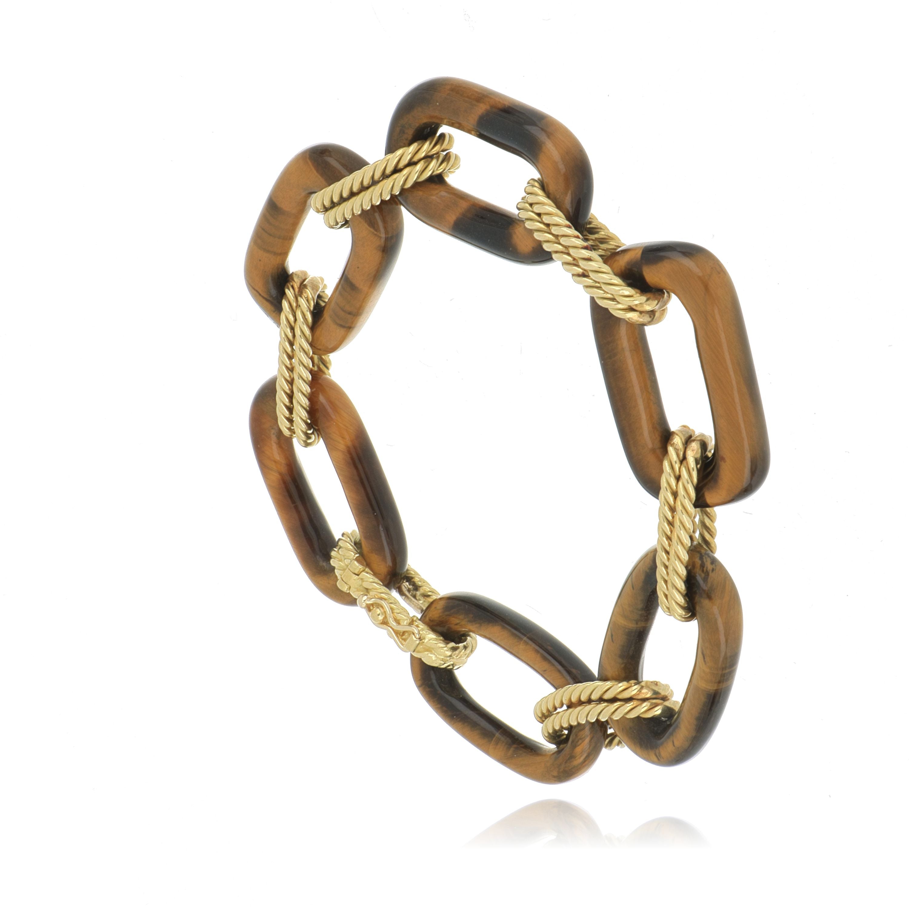 18k Yellow Gold Tiger's Eye Bracelet