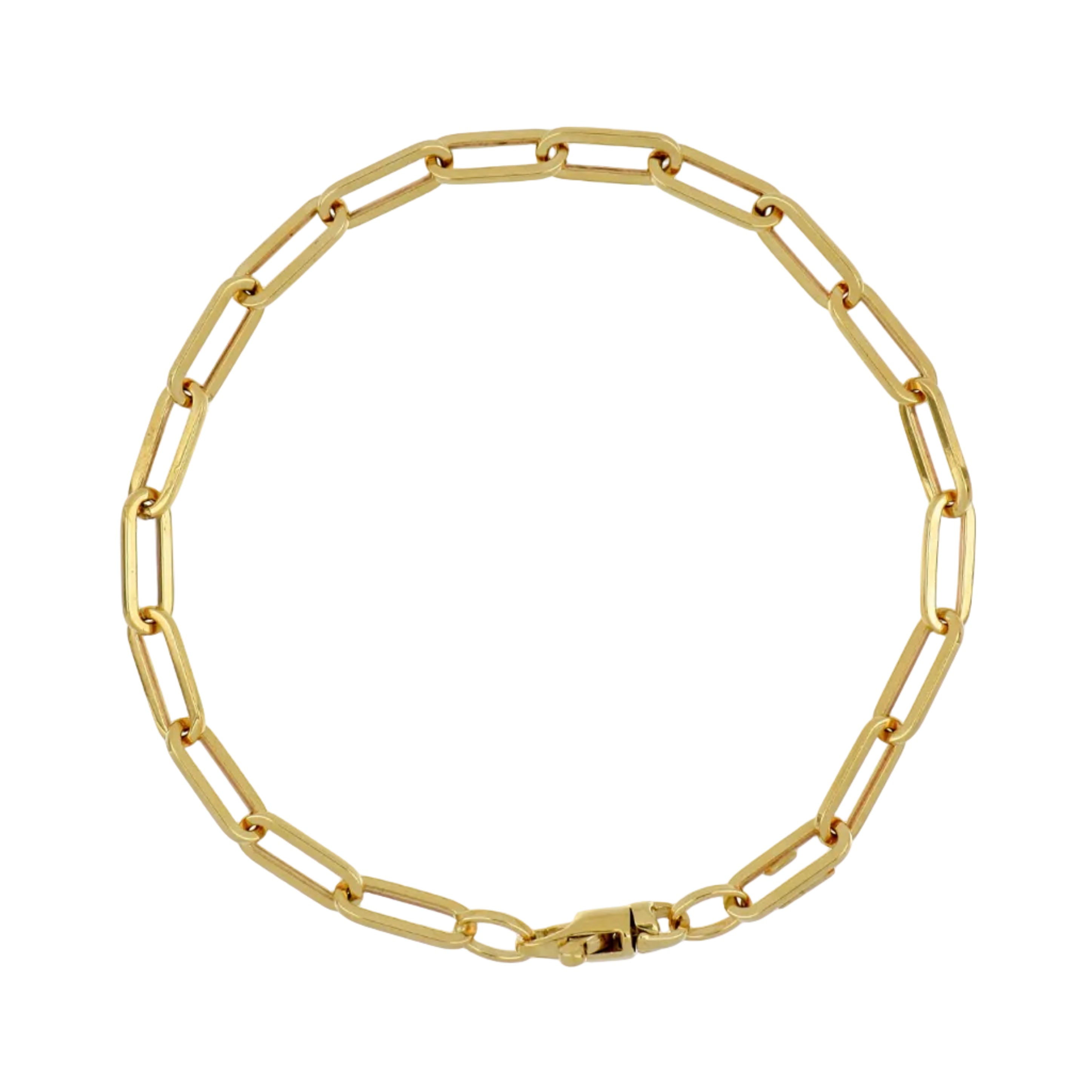 14k Yellow Gold Paperclip Bracelet