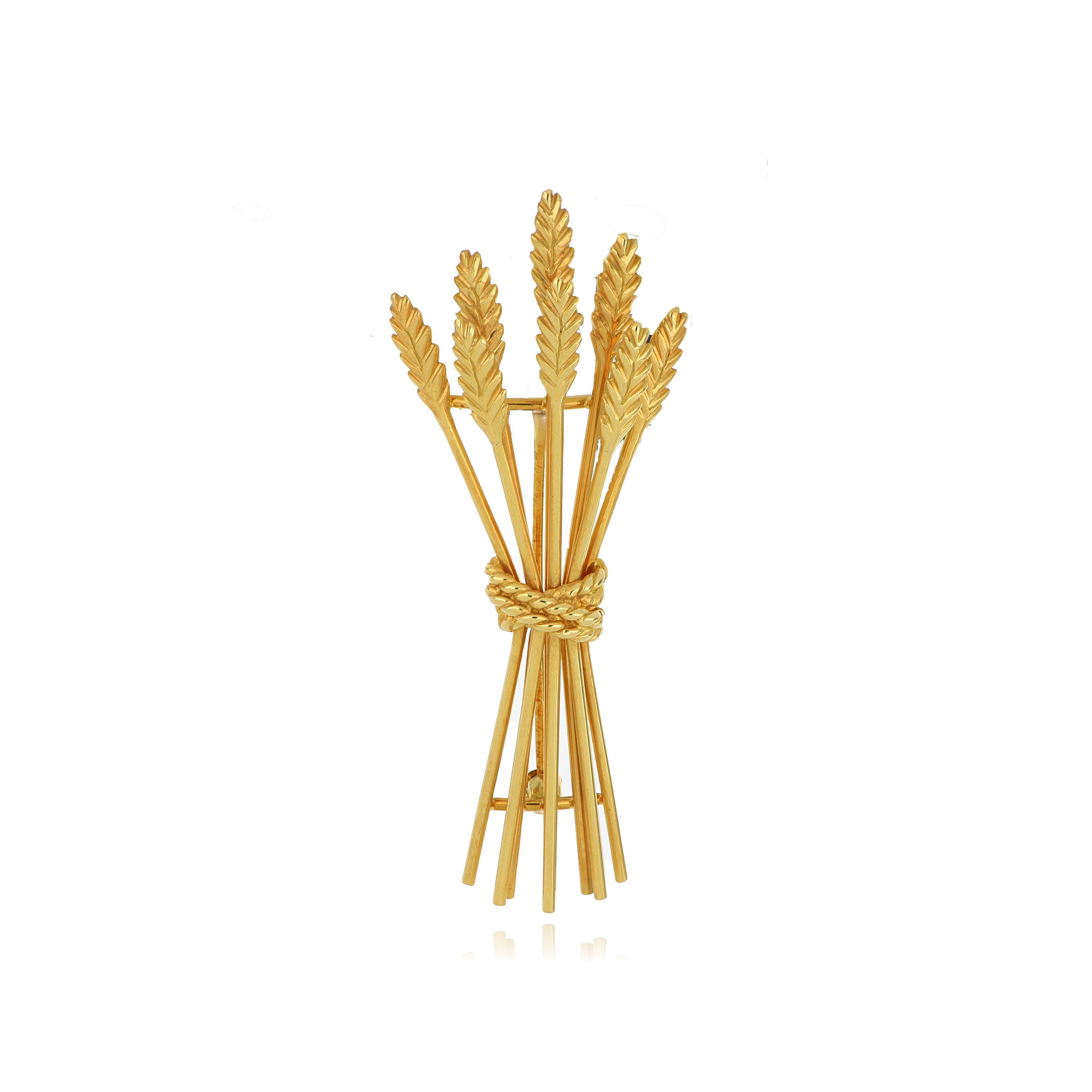 18k Yellow Gold Tiffany & Co. Sheaf of Wheat Brooch