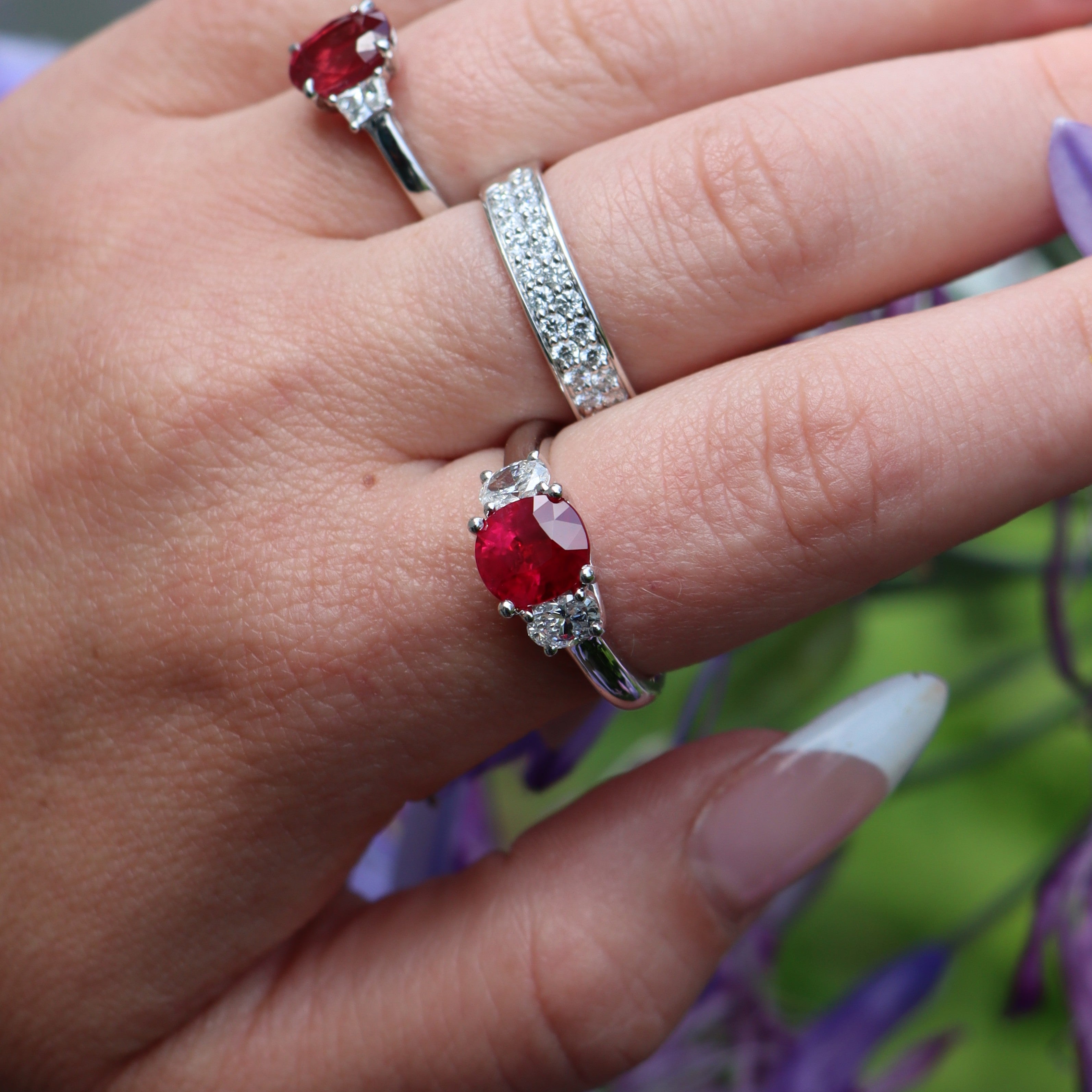Platinum Ruby and Diamond Ring