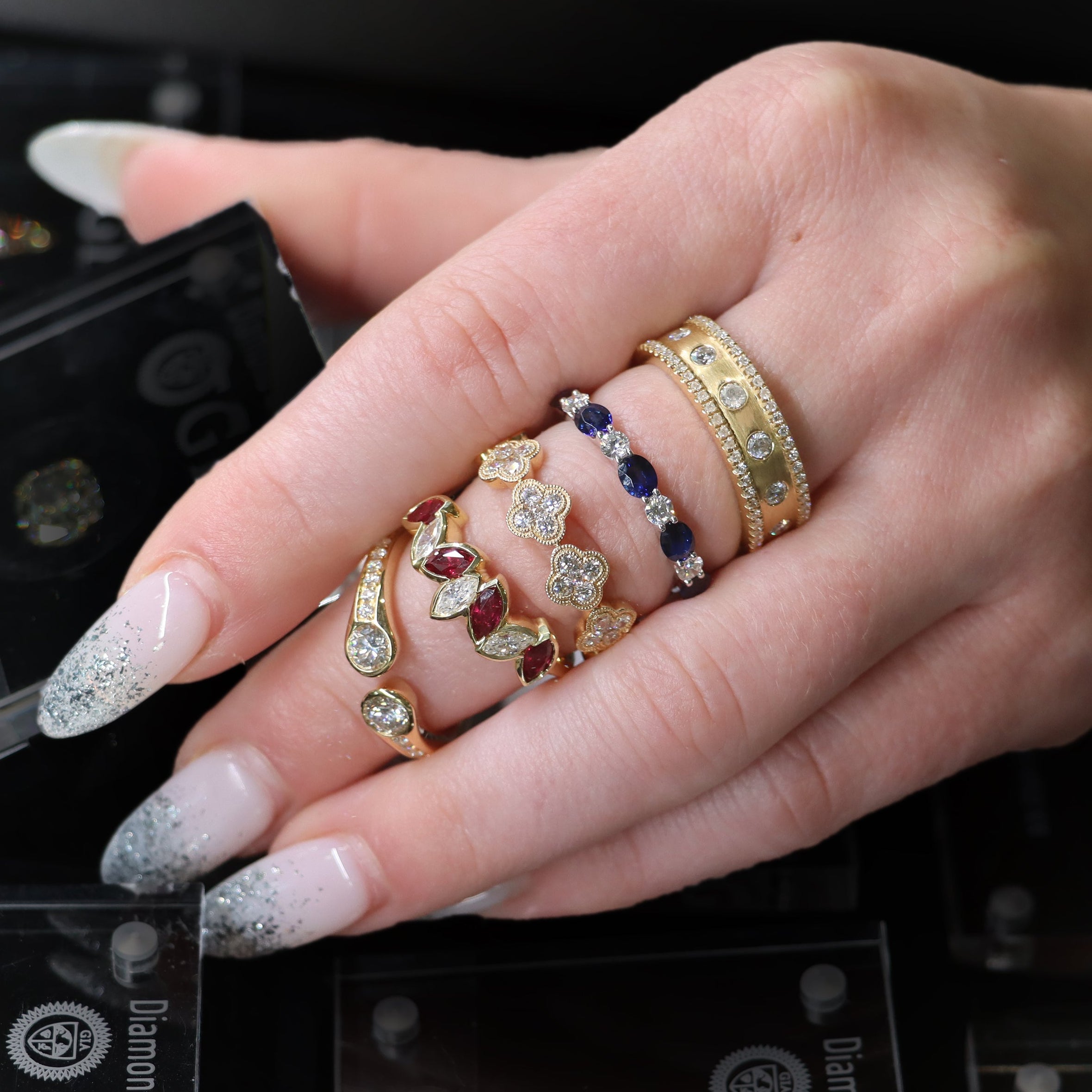 18k Yellow Gold Diamond and Ruby Ring