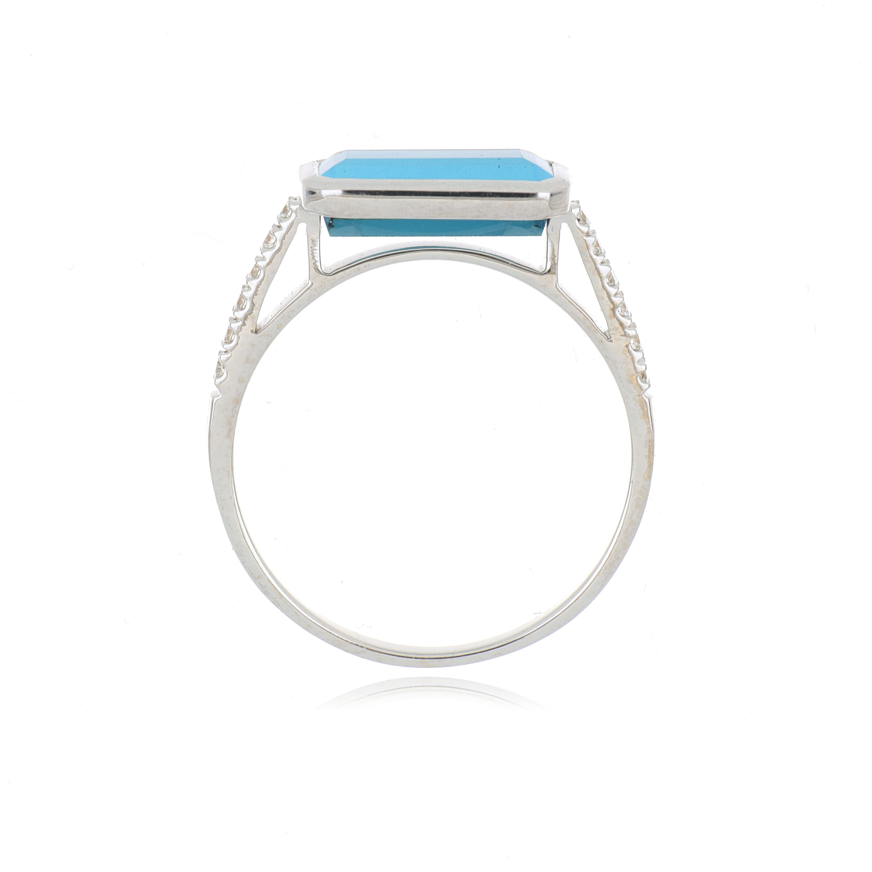 18k White Gold Tourmaline and Diamond Accented Ring