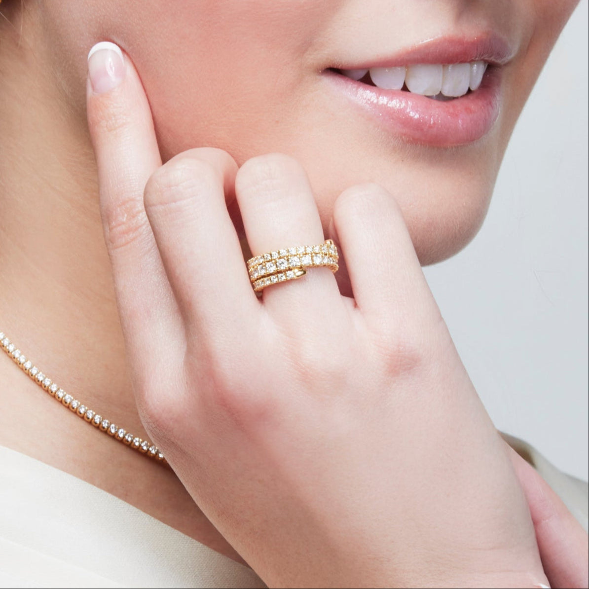 18k Yellow Gold Articulated Diamond Ring