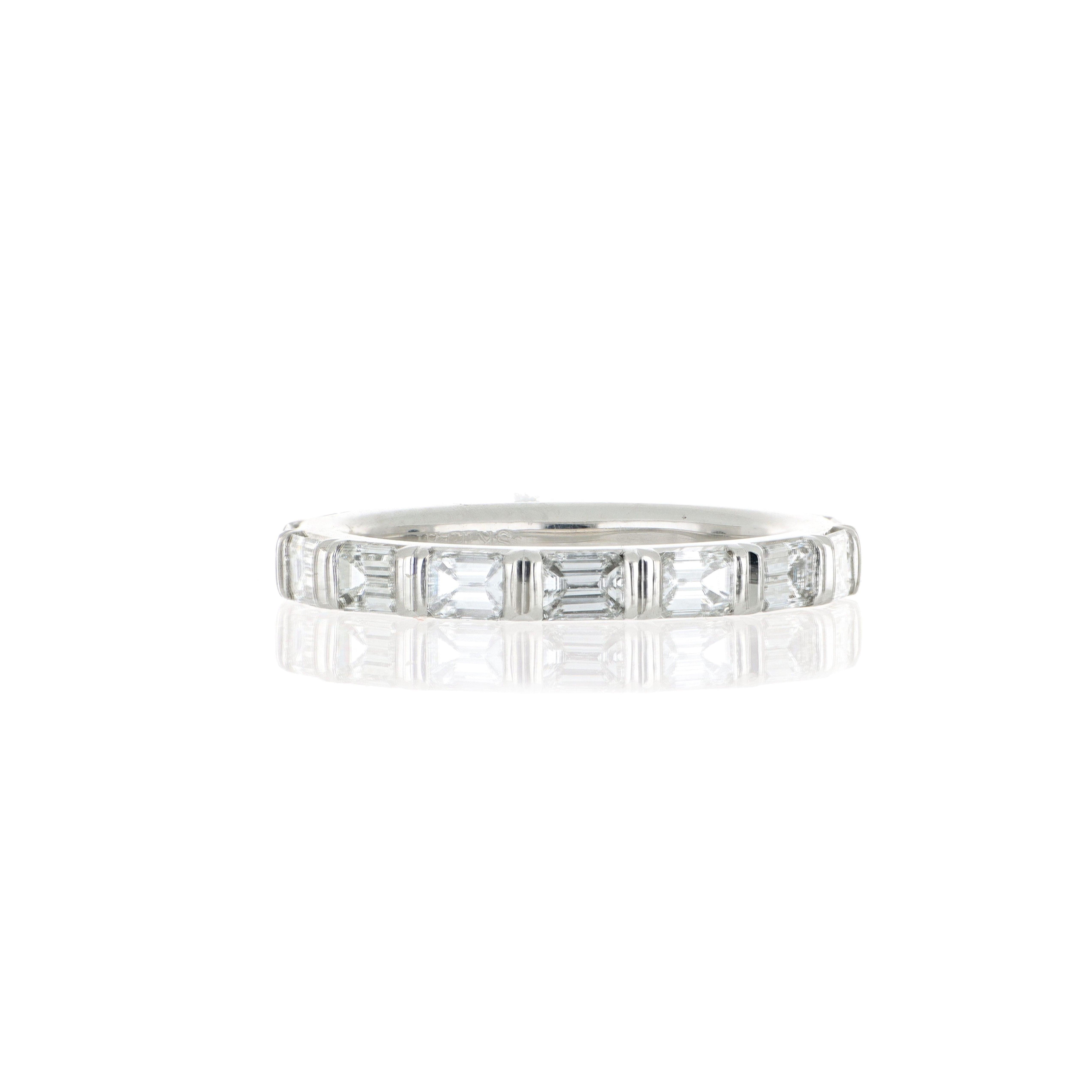 Platinum Baguette Diamond Eternity Band - Charles Koll Jewelers