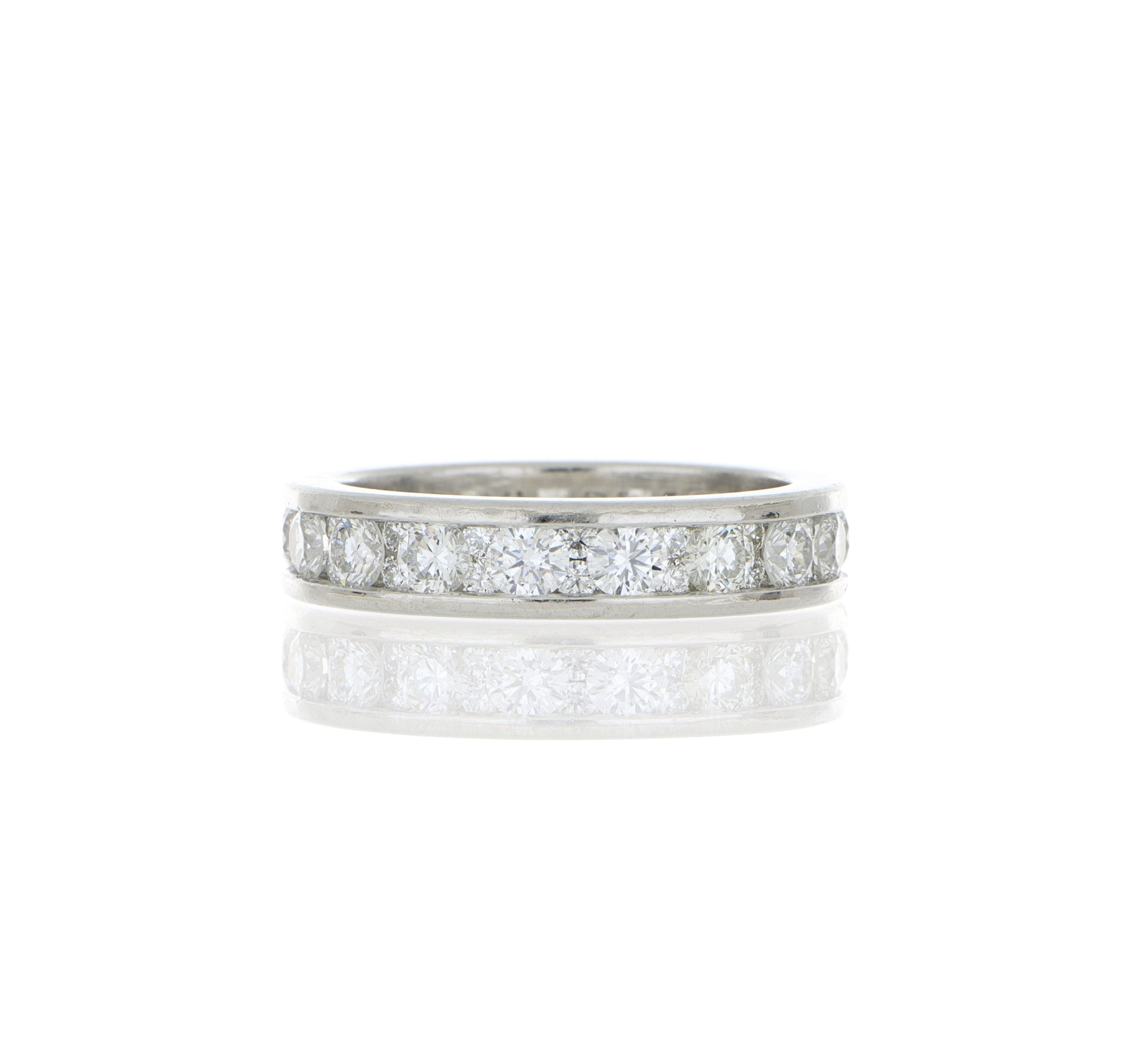 Platinum Channel Set Diamond Eternity Band - Charles Koll Jewelers