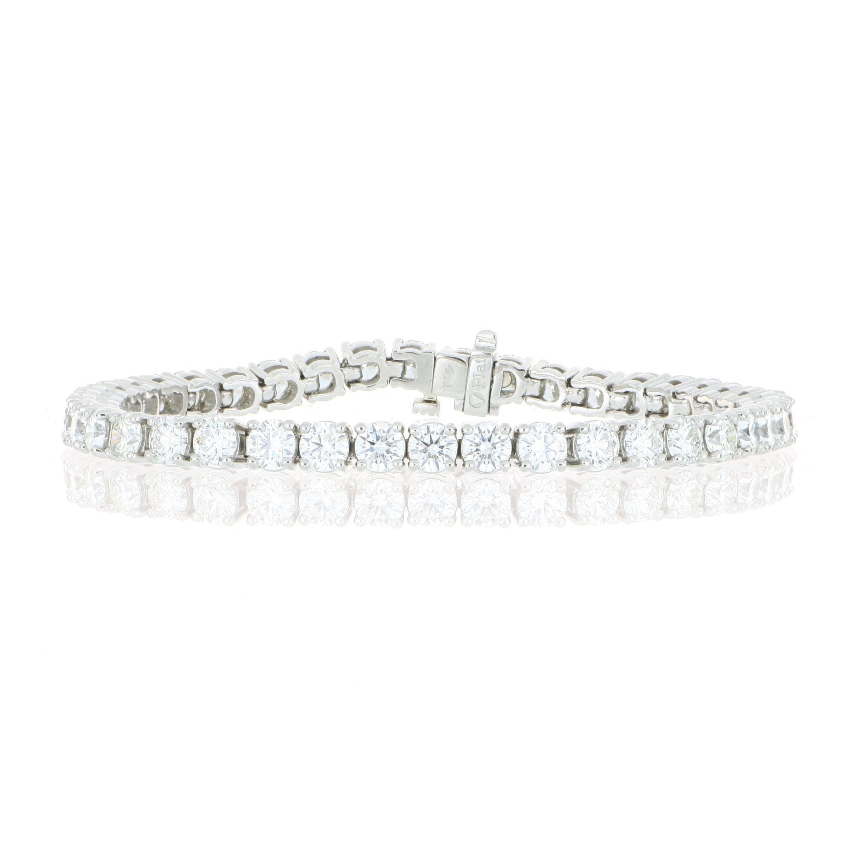 Platinum Classic 4 Prong Diamond Tennis Bracelet - Charles Koll Jewelers