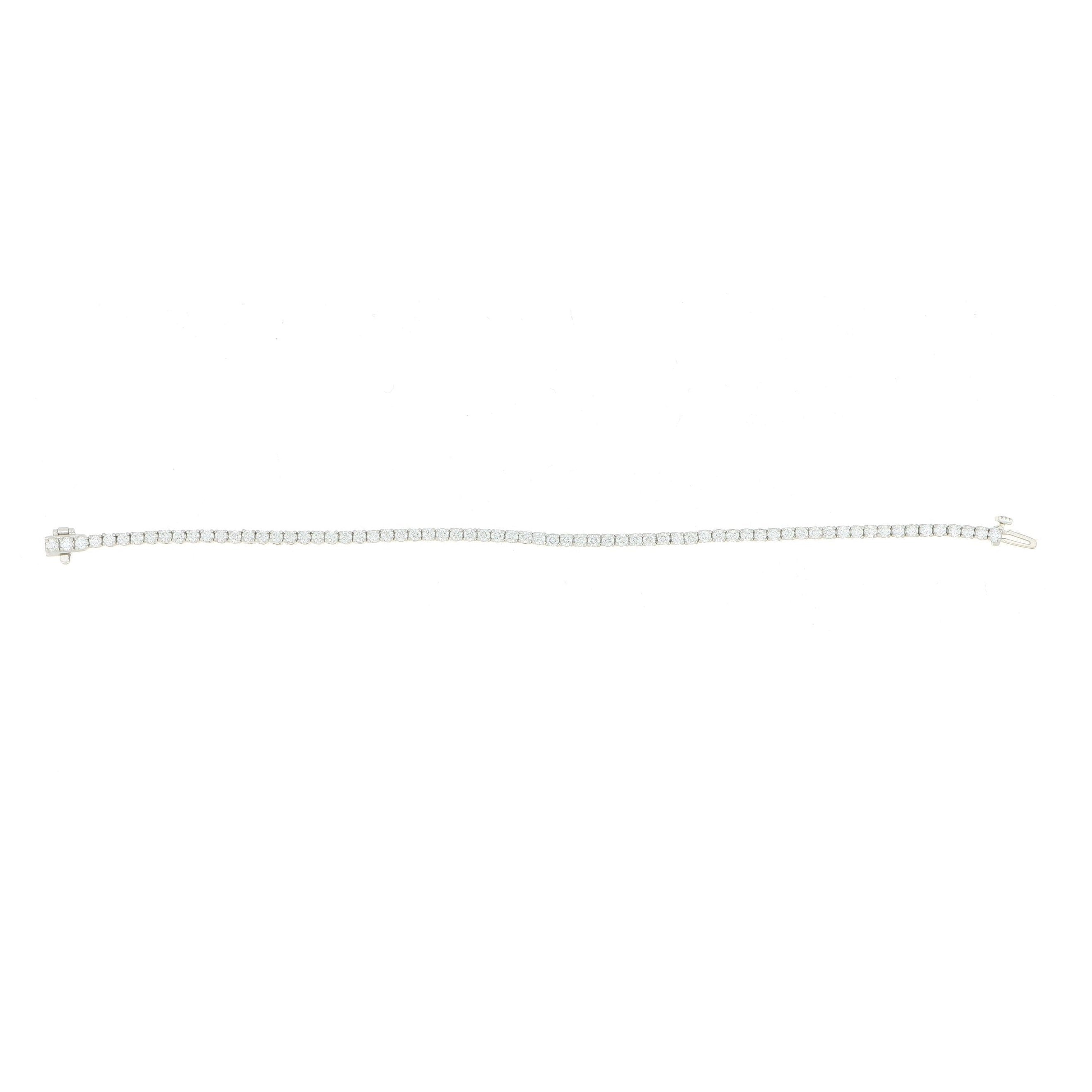 Platinum Classic 4 Prong Tennis Bracelet - Charles Koll Jewelers