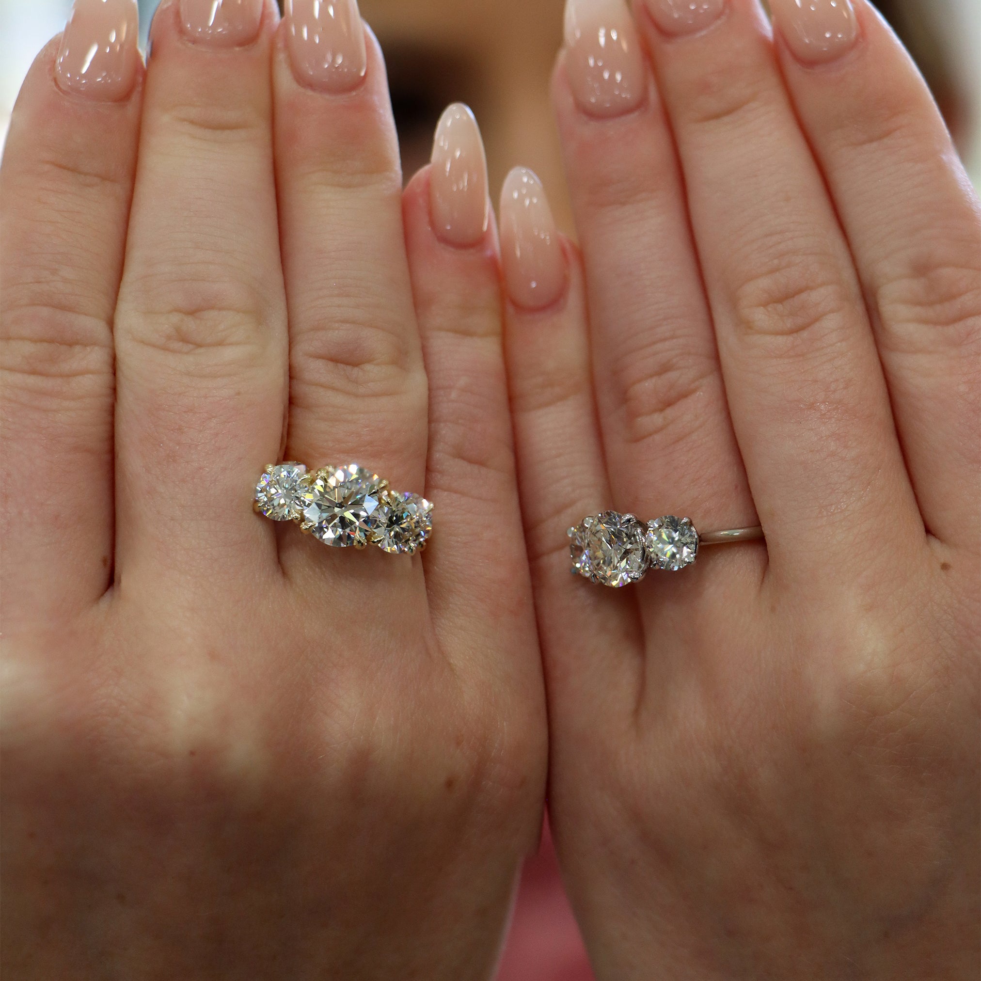 Platinum 3 Stone Diamond Ring - Charles Koll Jewelers