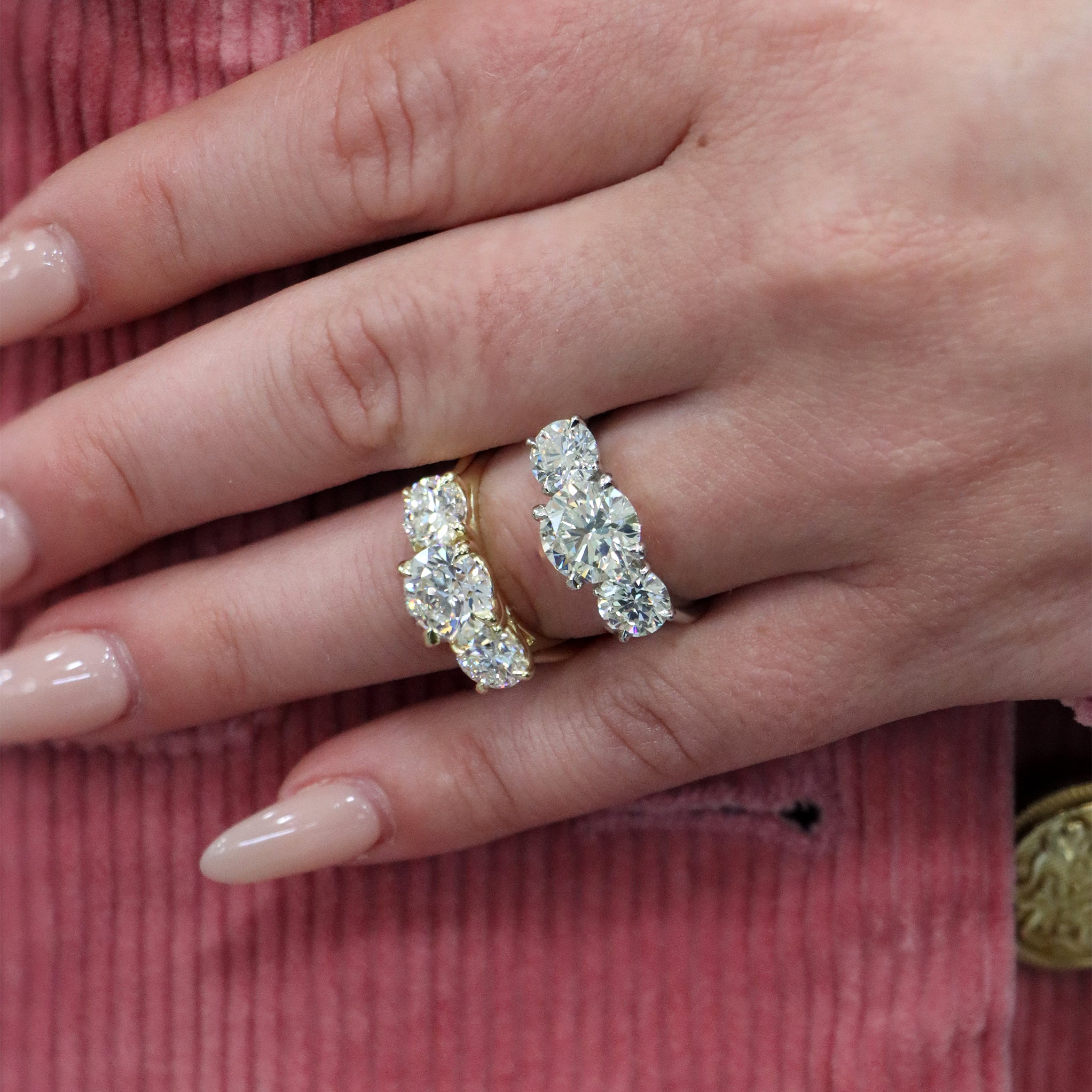 Platinum 3 Stone Diamond Ring - Charles Koll Jewelers