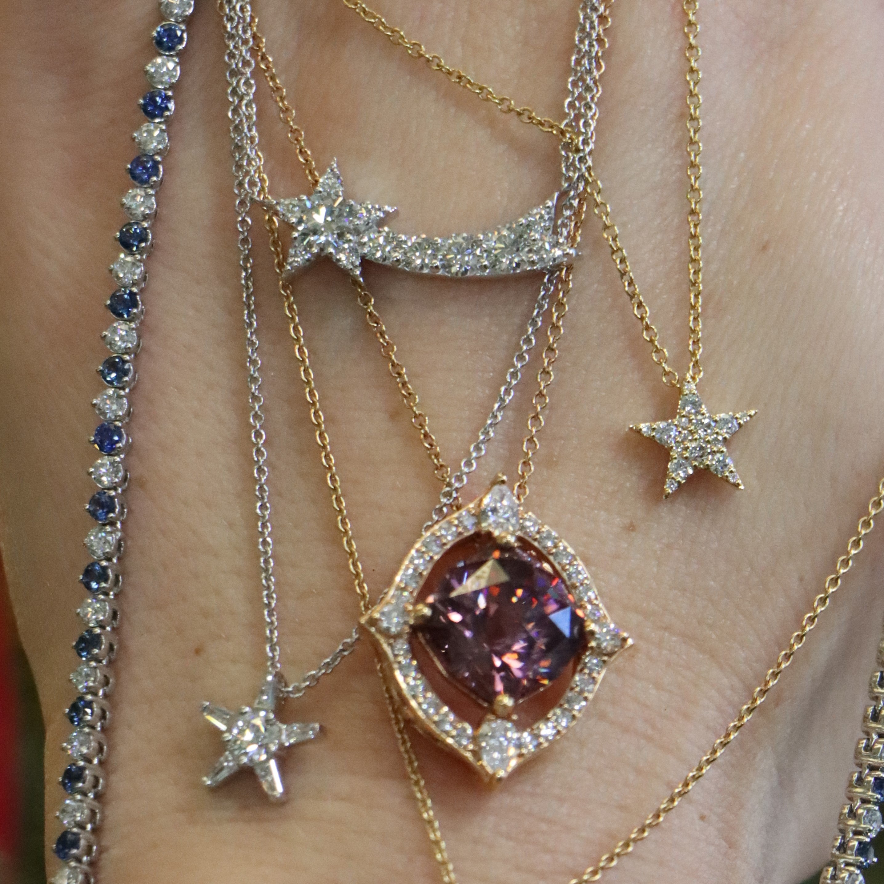 18k White Gold Diamond Shooting Star Necklace - Charles Koll Jewelers