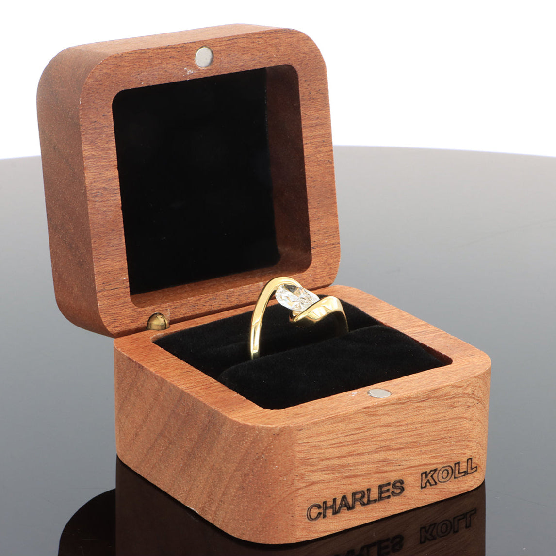 18k Yellow Gold Custom  Marquise Solitaire Engagement Ring