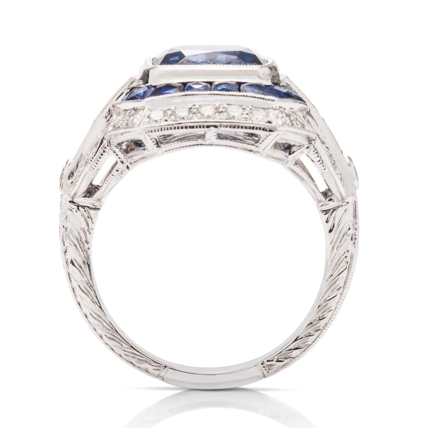 Deco Style Sapphire and Diamond Ring - Charles Koll Jewellers