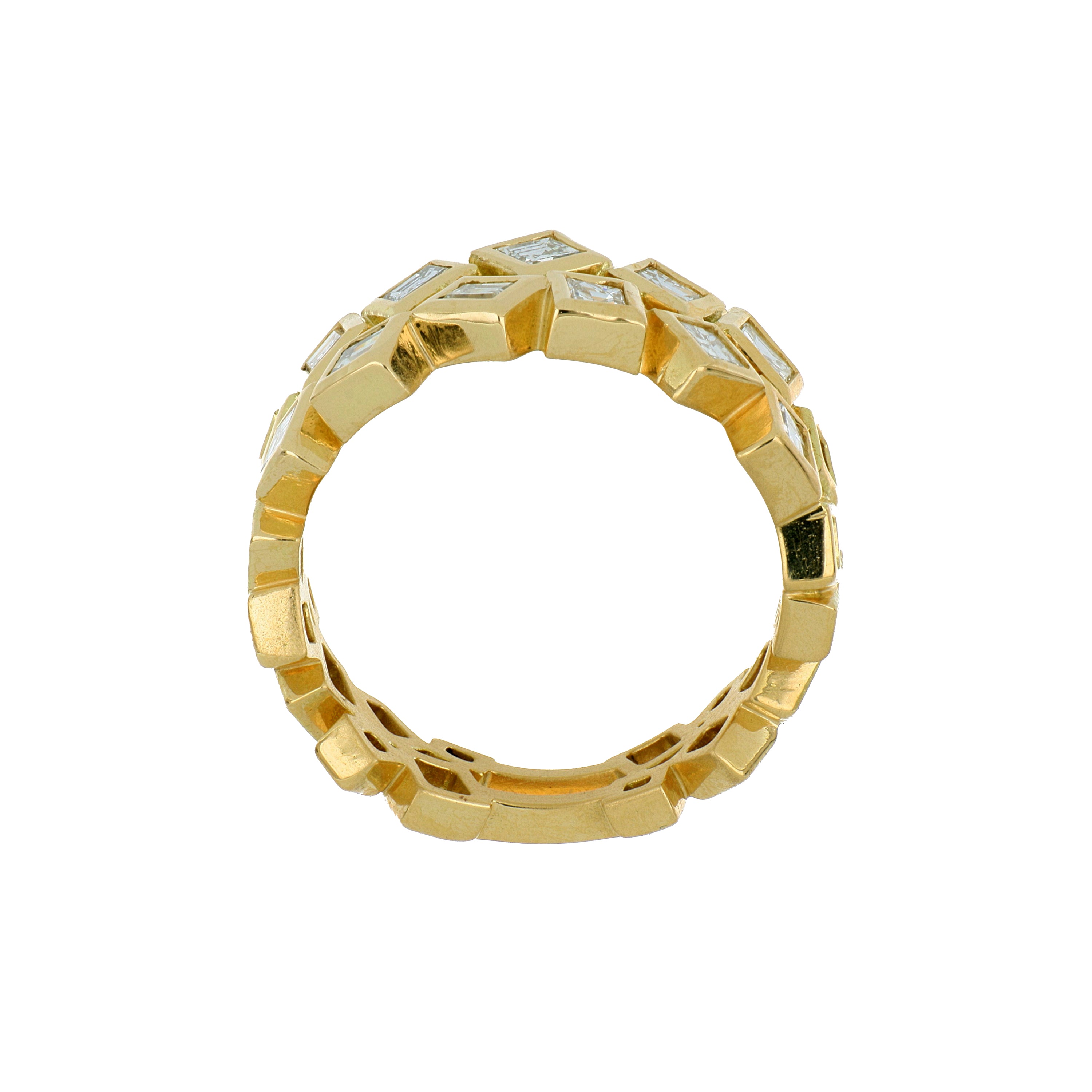 18k Yellow Gold Scattered Diamond Ring