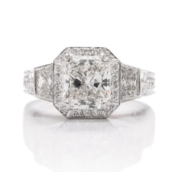 Custom Platinum Diamond Engagement Ring