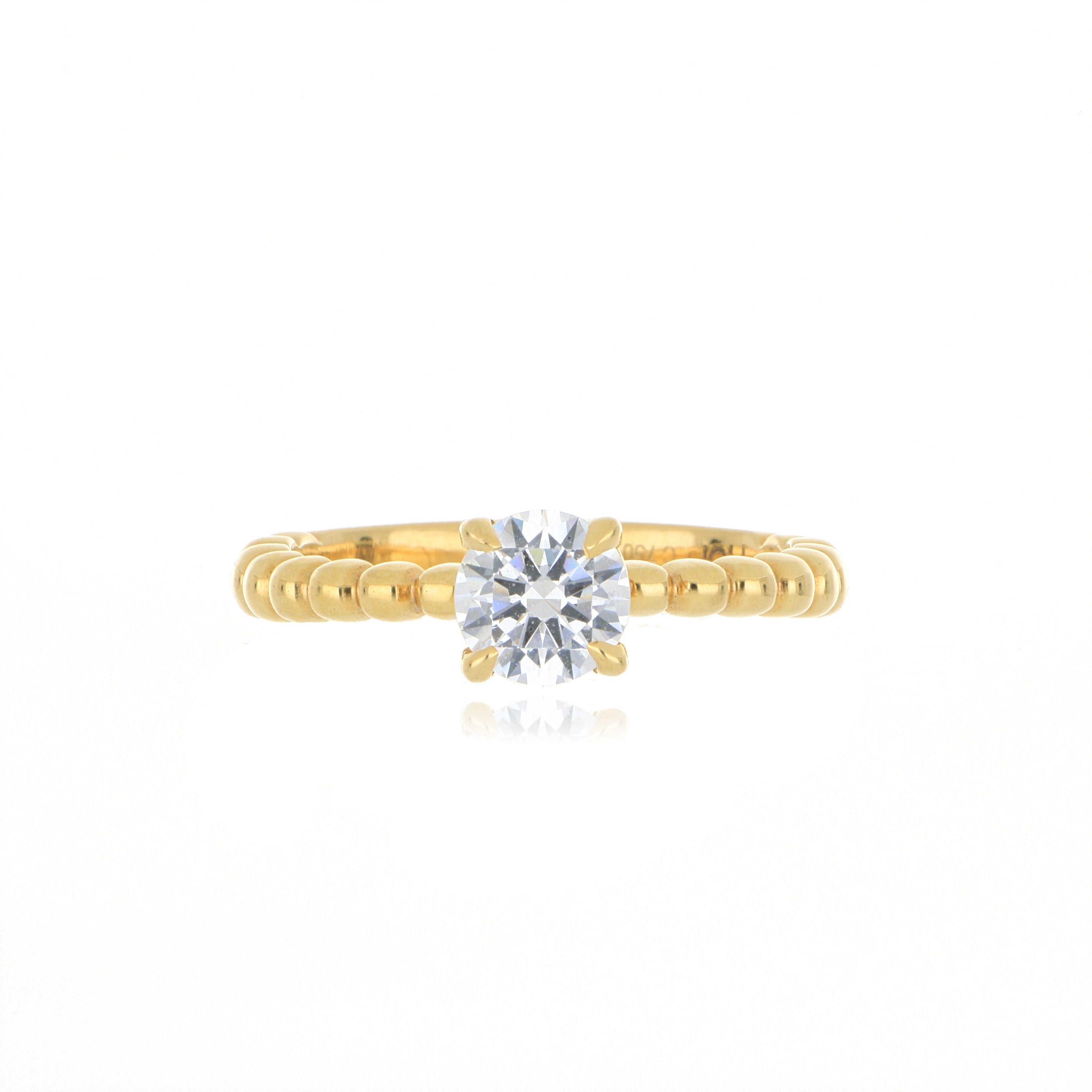 18k Yellow Gold Hearts on Fire Solitaire Semi Mount Engagement Ring