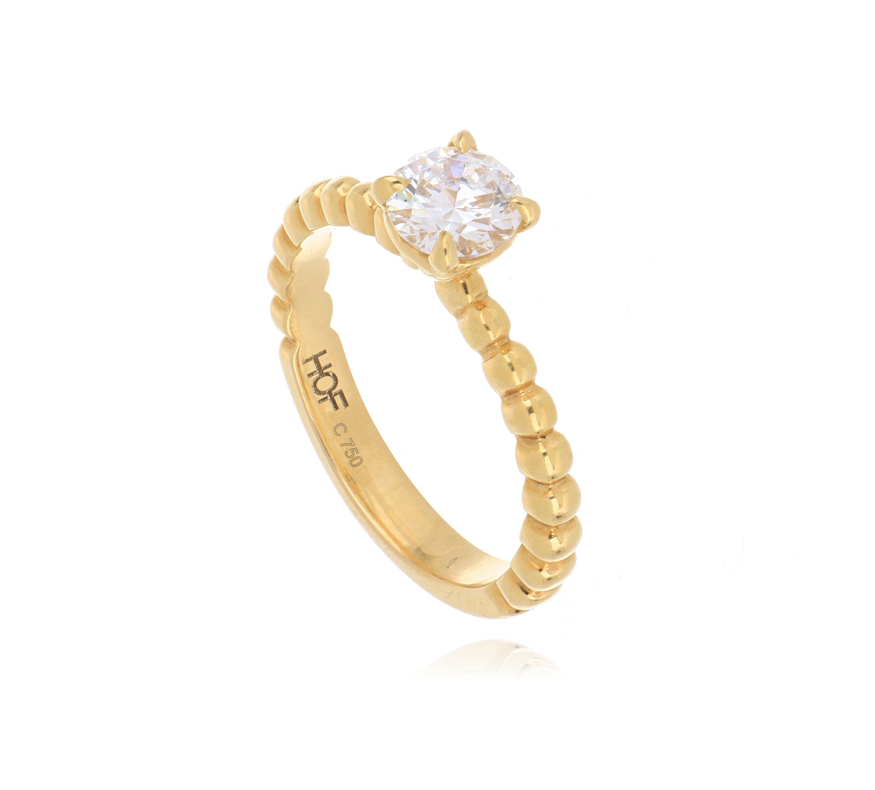 18k Yellow Gold Hearts on Fire Solitaire Semi Mount Engagement Ring