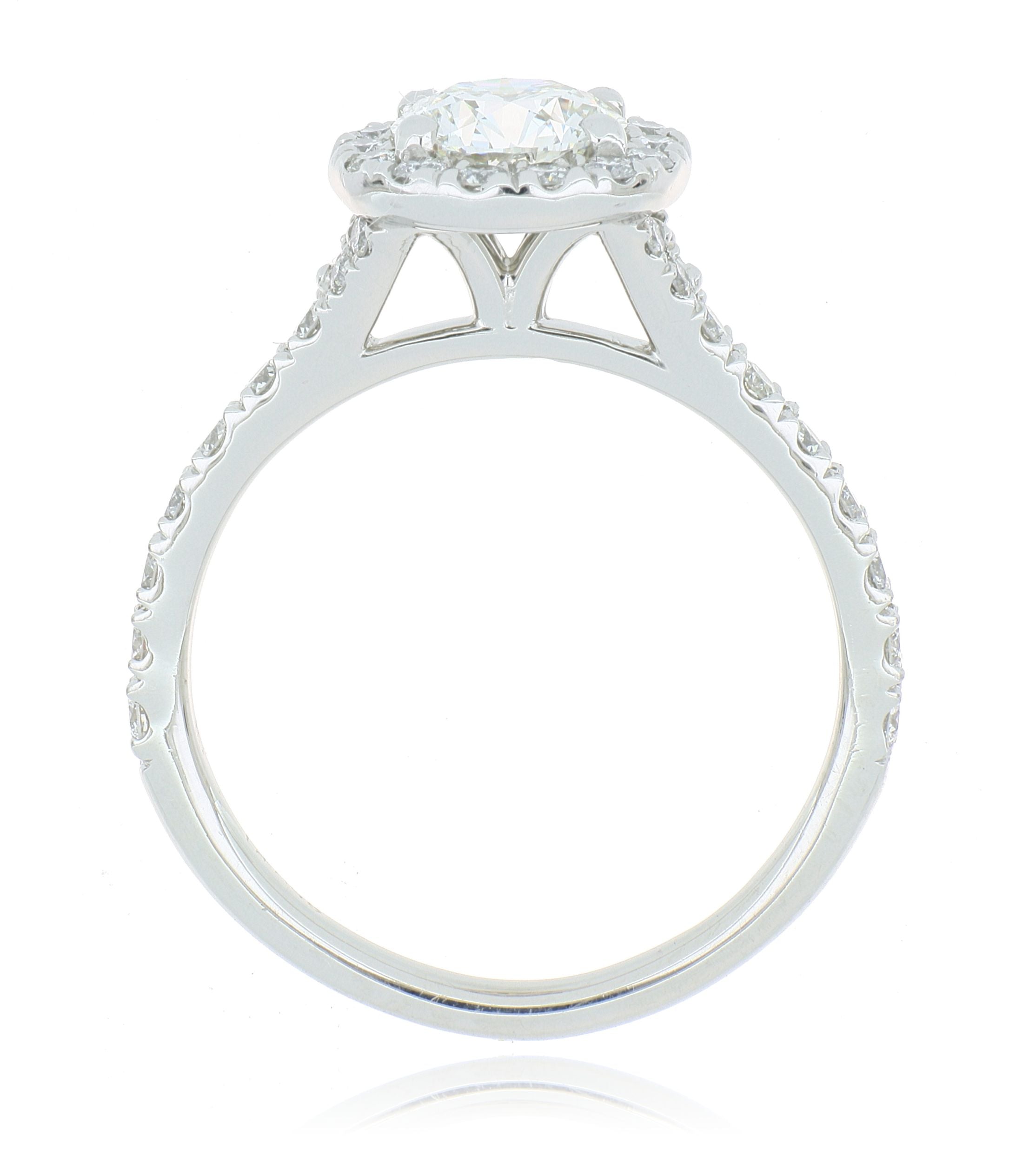 Platinum Transcend Hearts on Fire Halo Diamond Engagement Ring