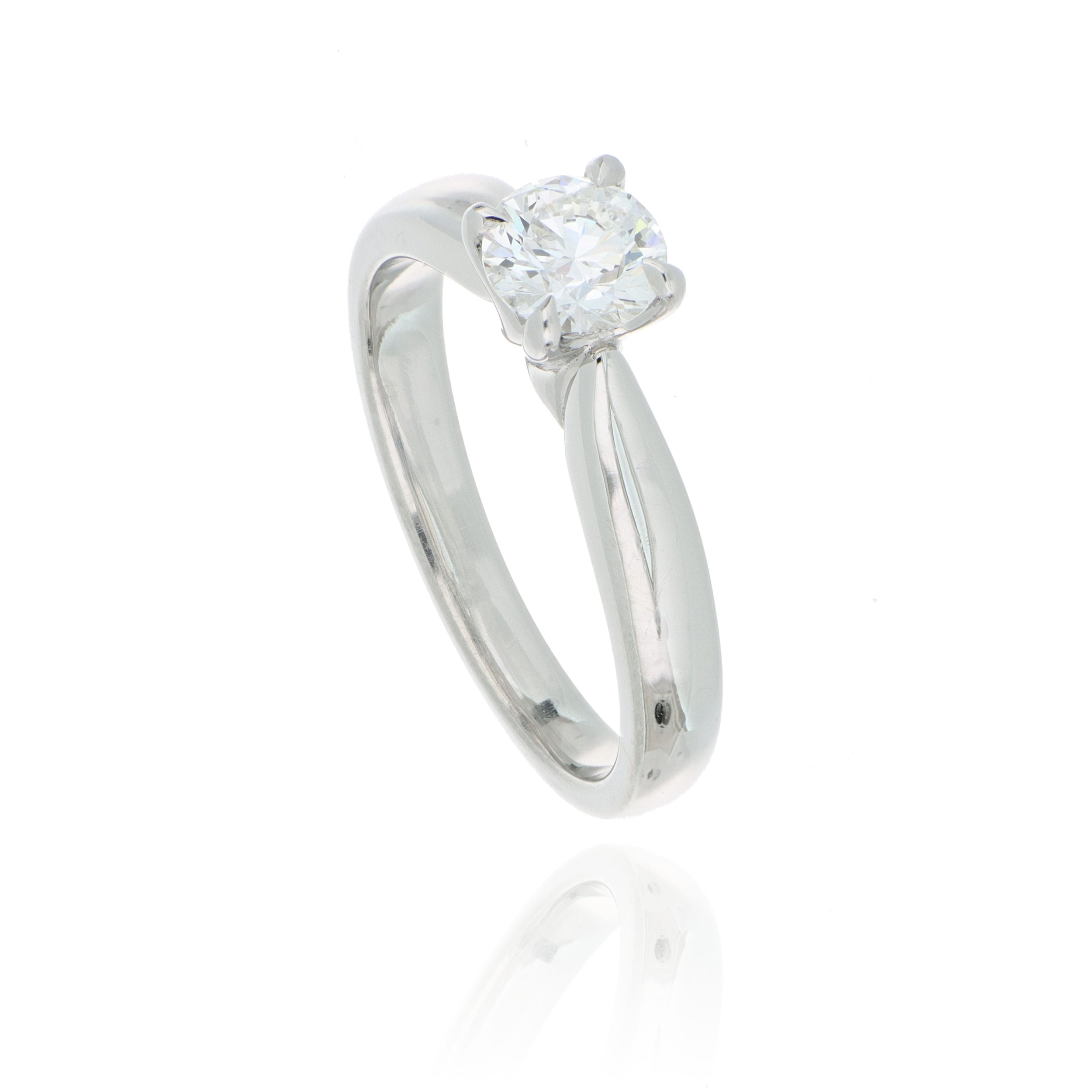 Platinum Serenity Hearts on Fire Round Solitaire Engagement Ring - Charles Koll Jewelers