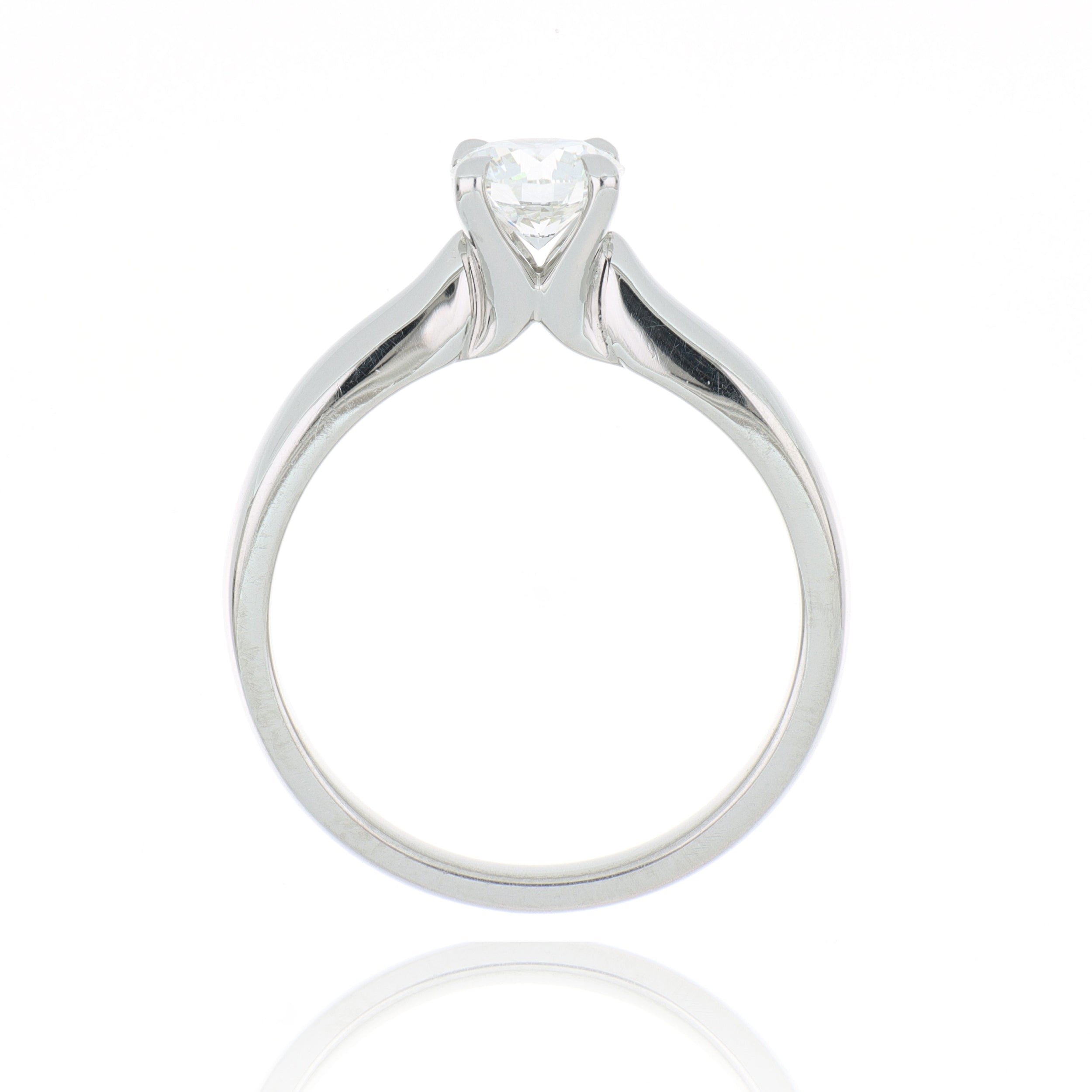 Platinum Serenity Hearts on Fire Round Solitaire Engagement Ring - Charles Koll Jewelers