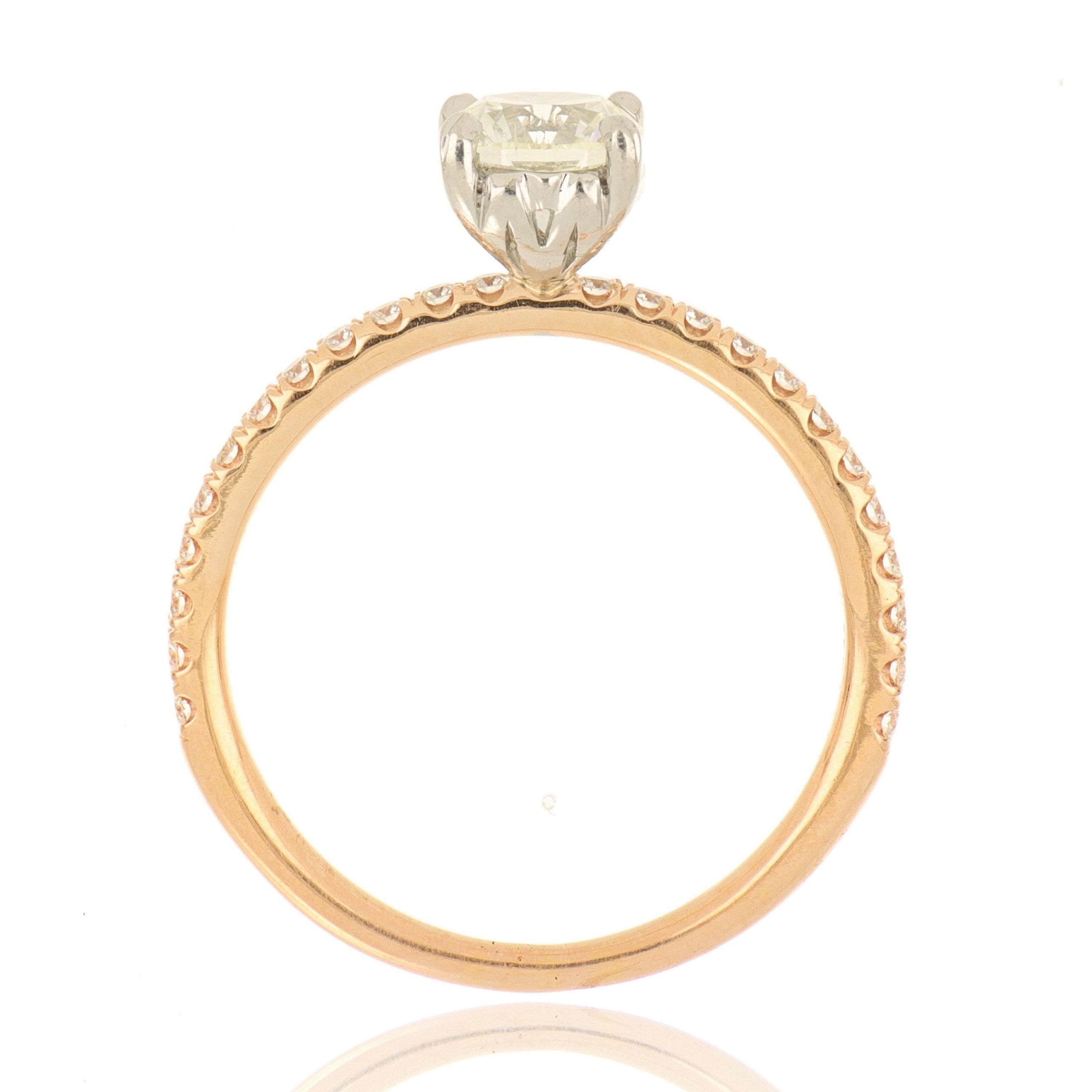 14k Rose Gold Cushion Brilliant Diamond Ring