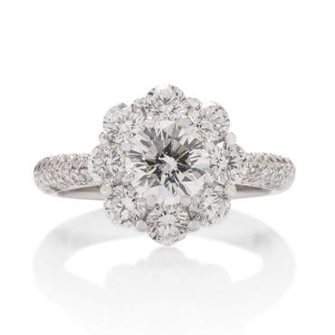 18k White Gold Custom Diamond Engagement Ring