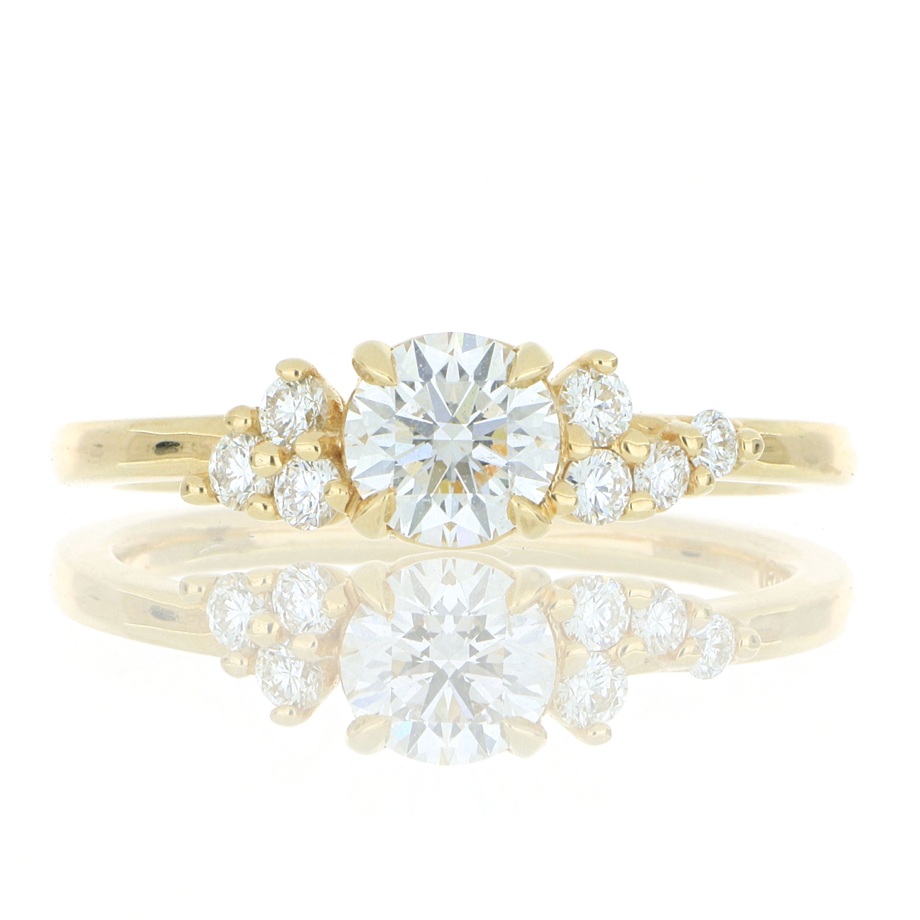 18k Yellow Gold Modern Engagement Ring