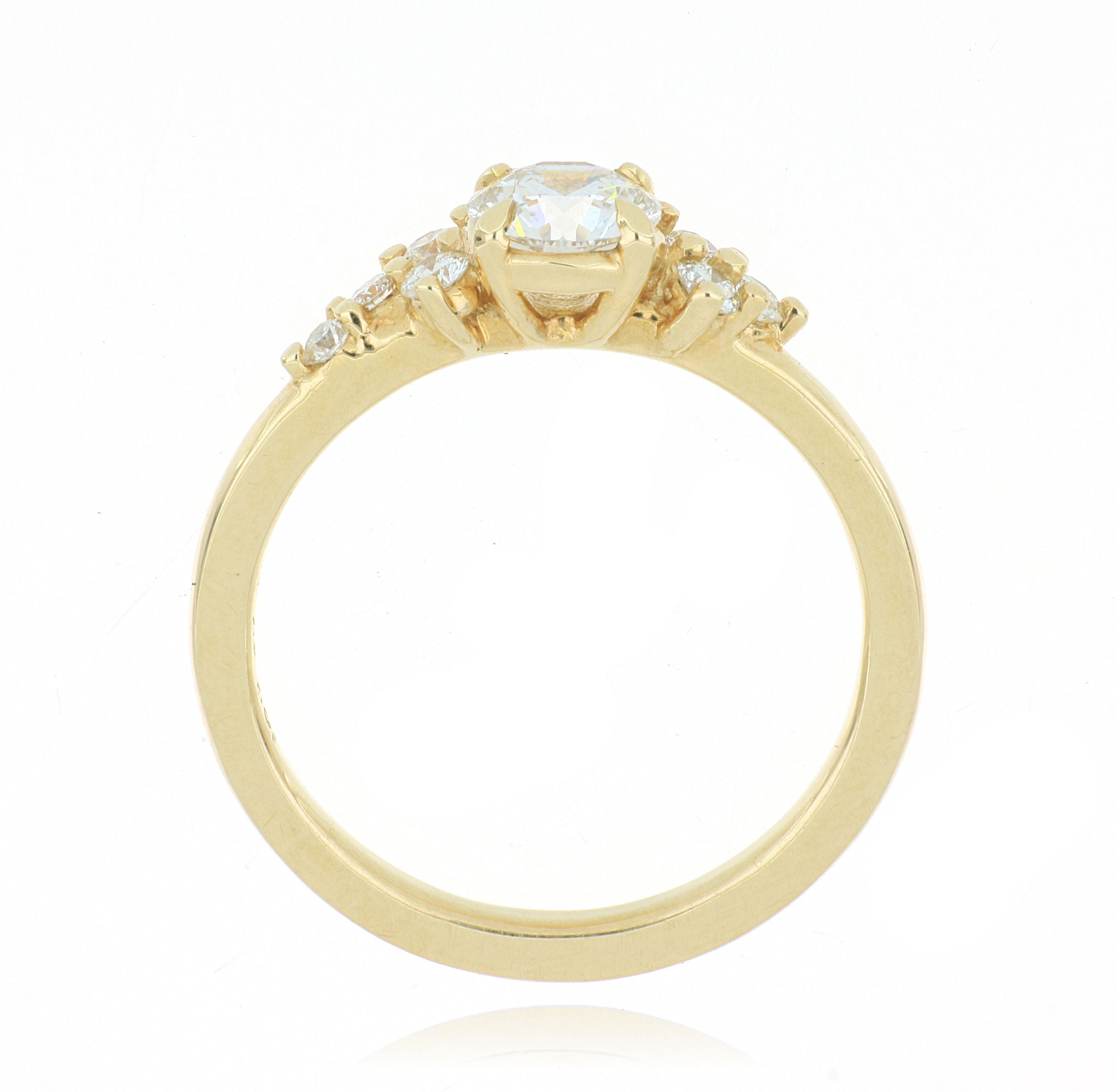 18k Yellow Gold Modern Engagement Ring