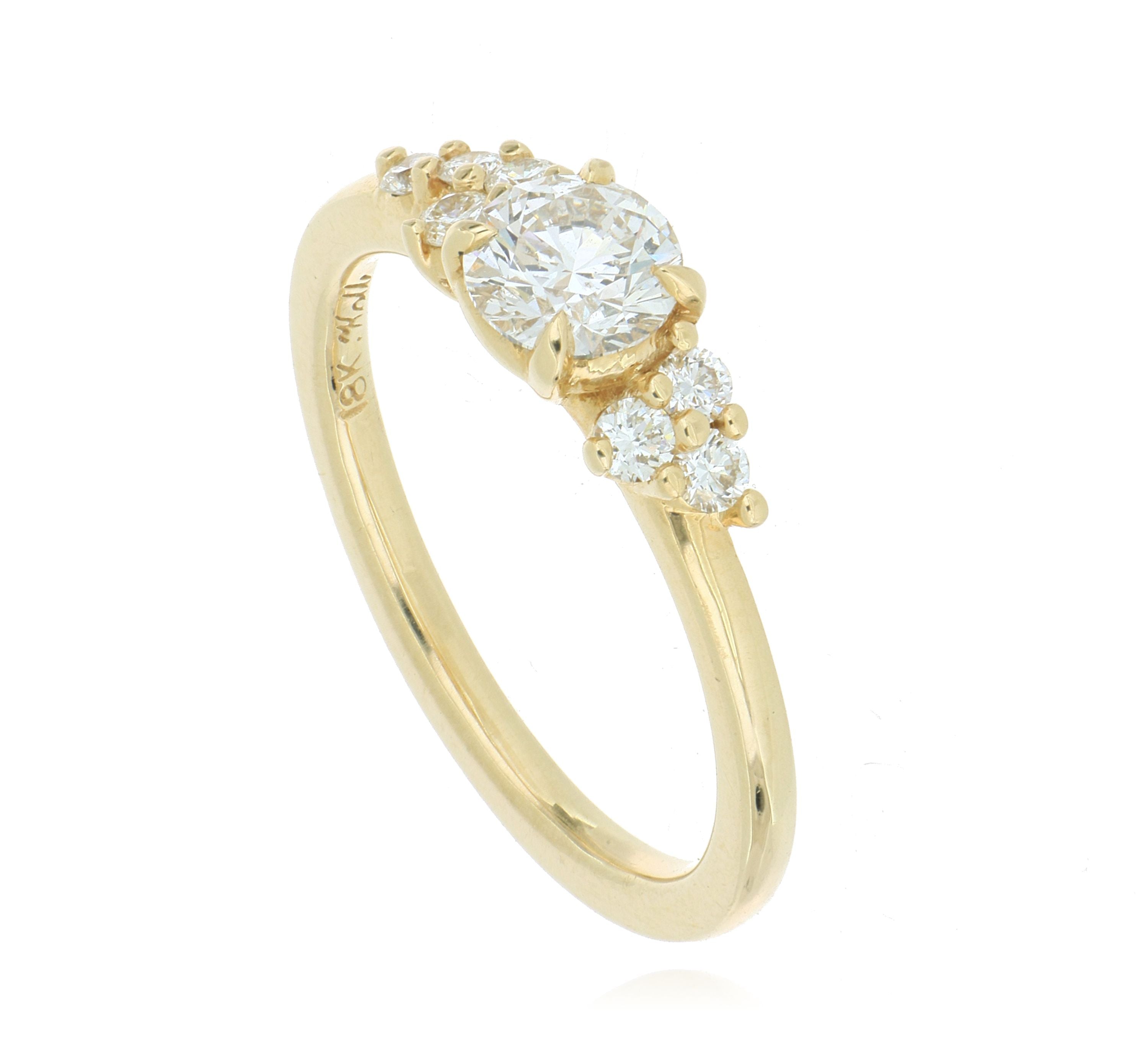 18k Yellow Gold Modern Engagement Ring