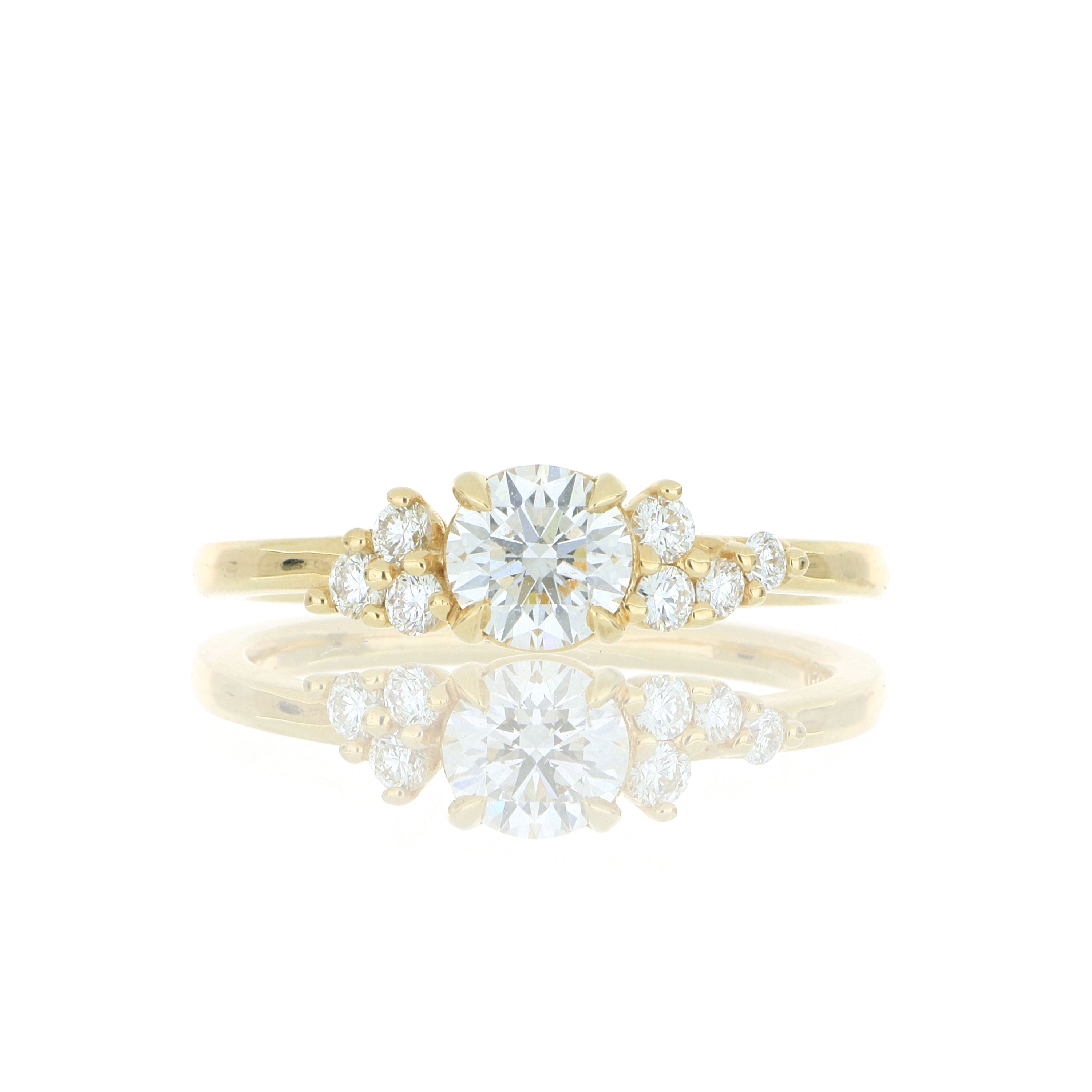 18k Yellow Gold Modern Engagement Ring