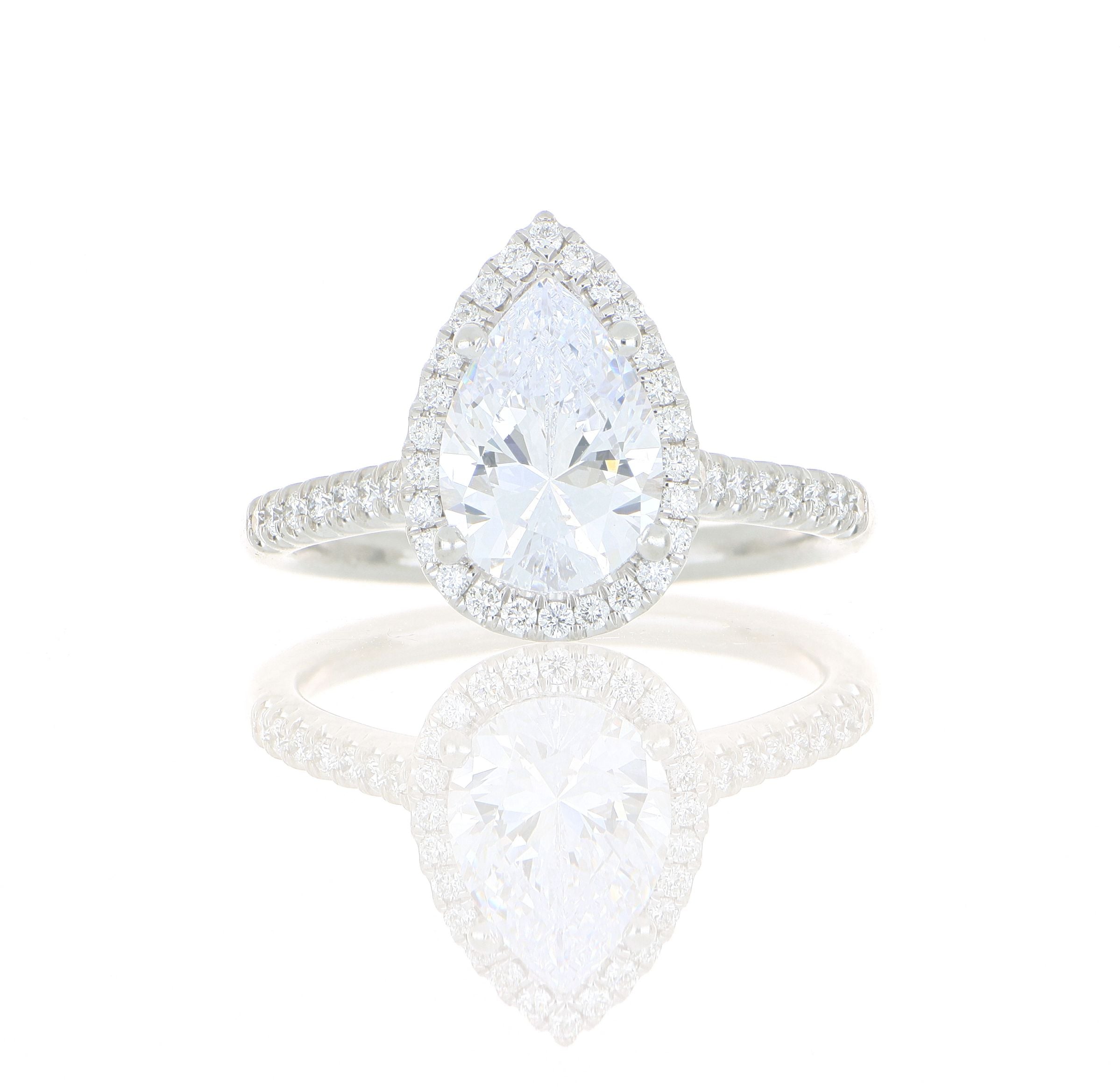 Platinum Diamond Accented Marquise Halo Engagement Ring