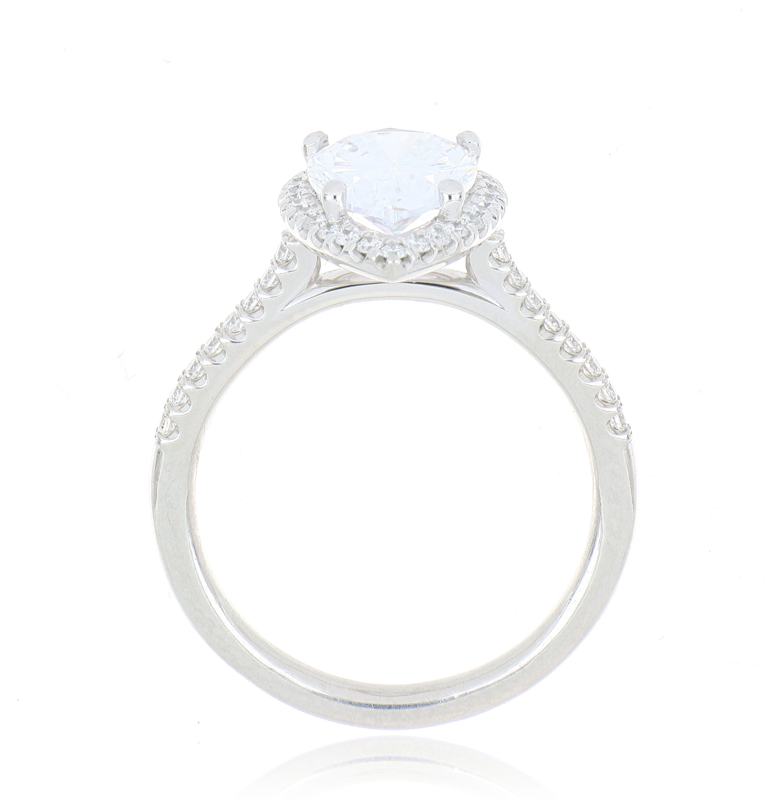 Platinum Diamond Accented Marquise Halo Engagement Ring