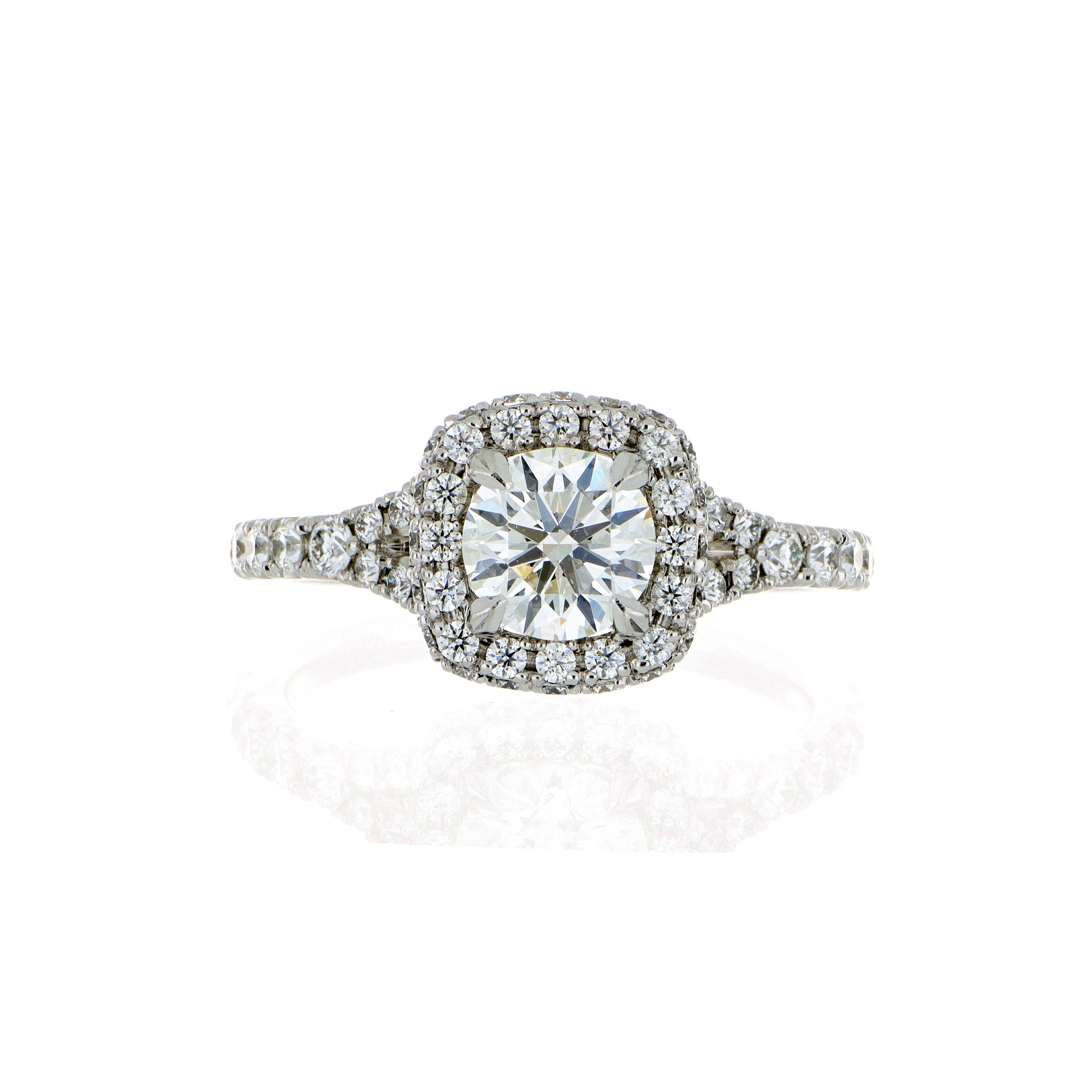 Platinum Diamond Halo Engagement Ring