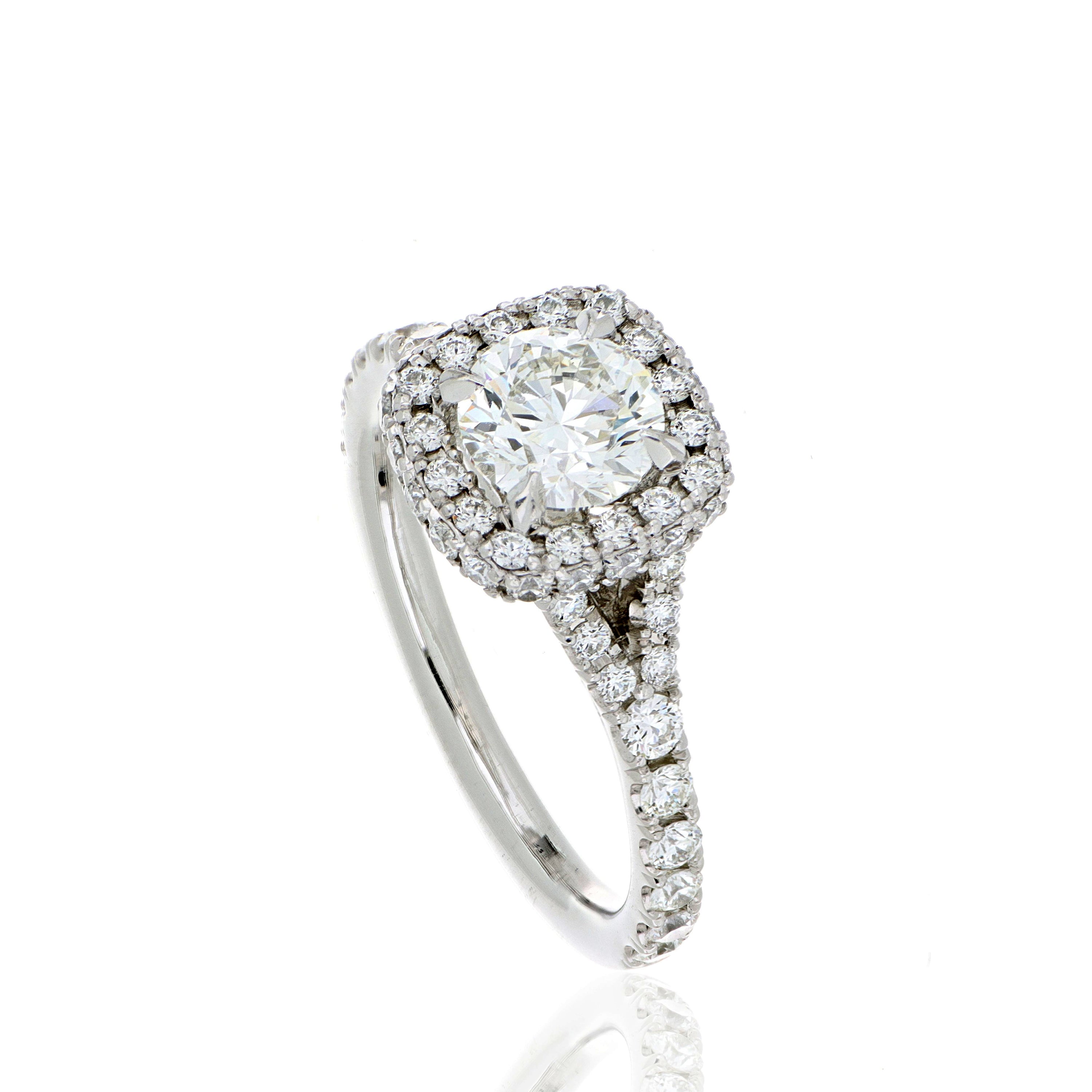 Platinum Diamond Halo Engagement Ring