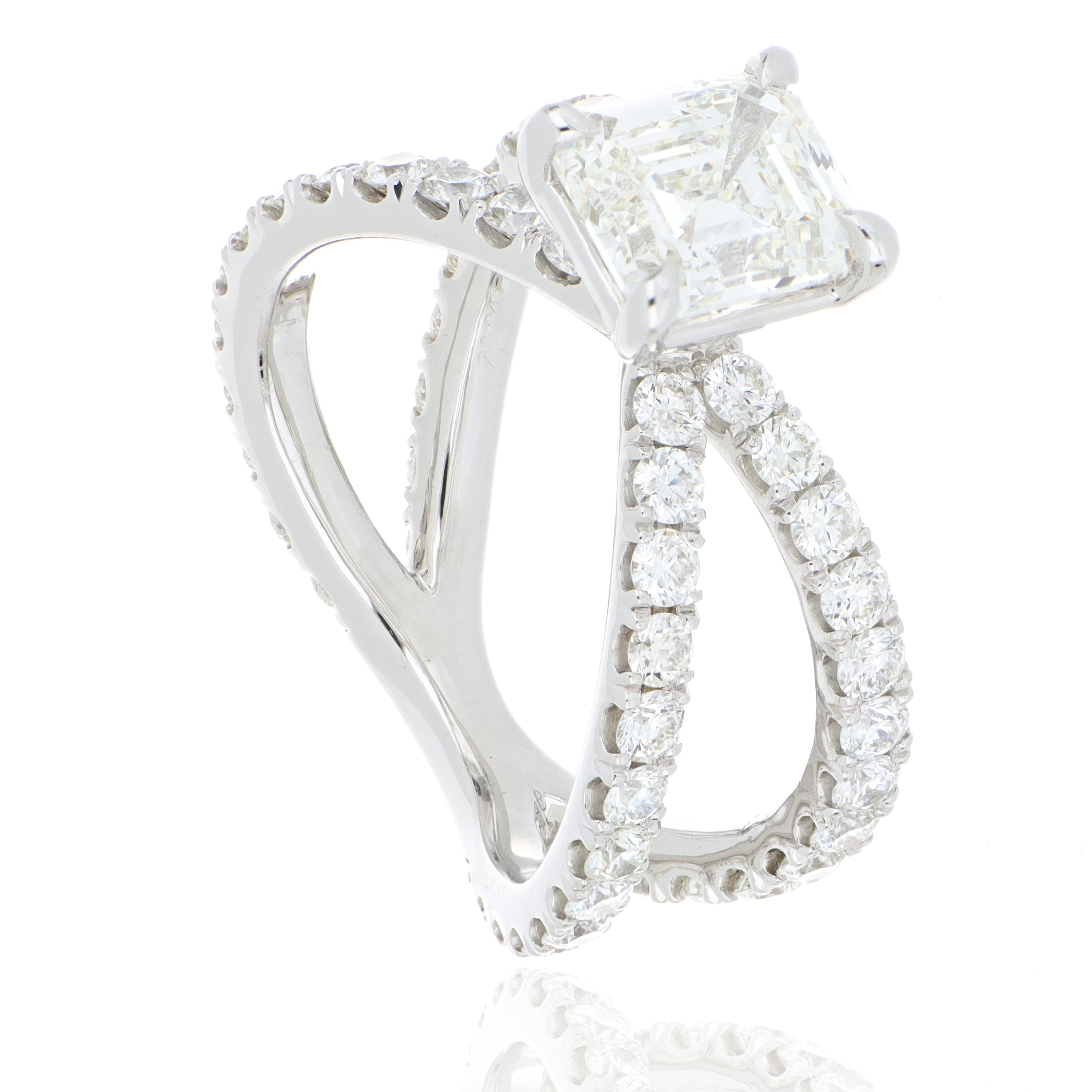 Platinum Custom Diamond Engagement Ring - Charles Koll Jewelers