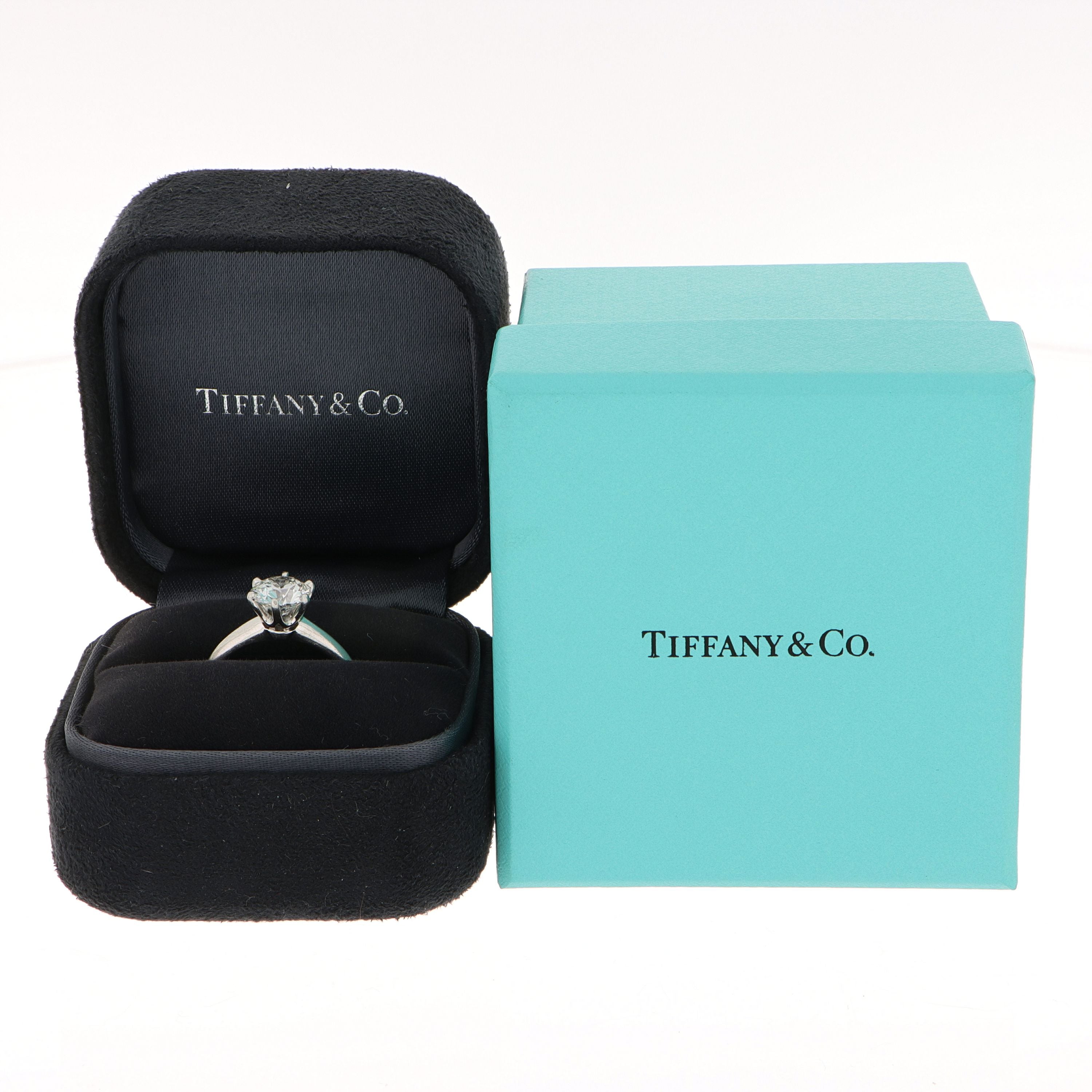 Tiffany &amp; Co. 1.29 CT ronde Solitaire verloofring