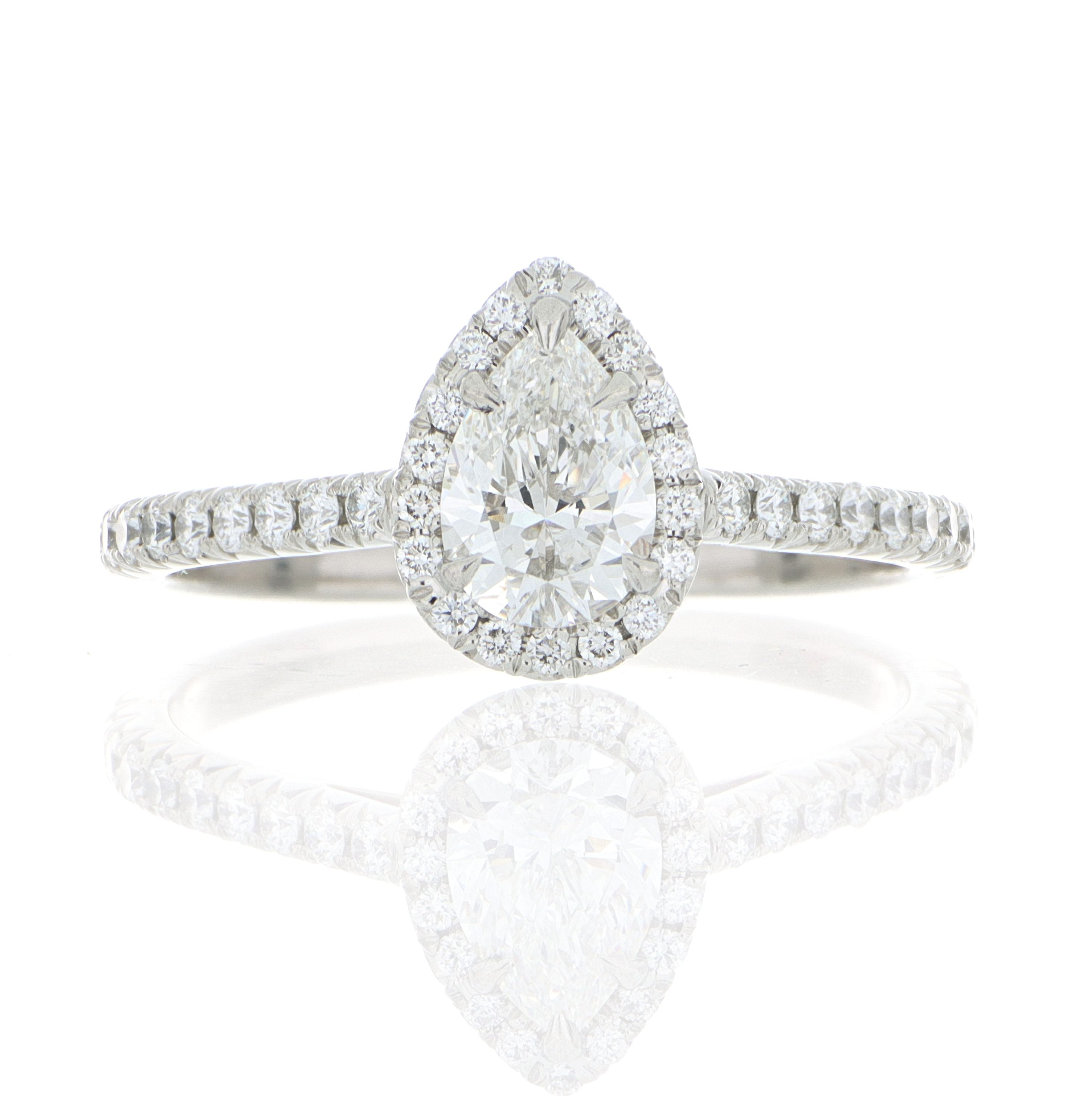 Tiffany & Co. SolesteÂ® Platinum Pear shaped Halo Engagement Ring