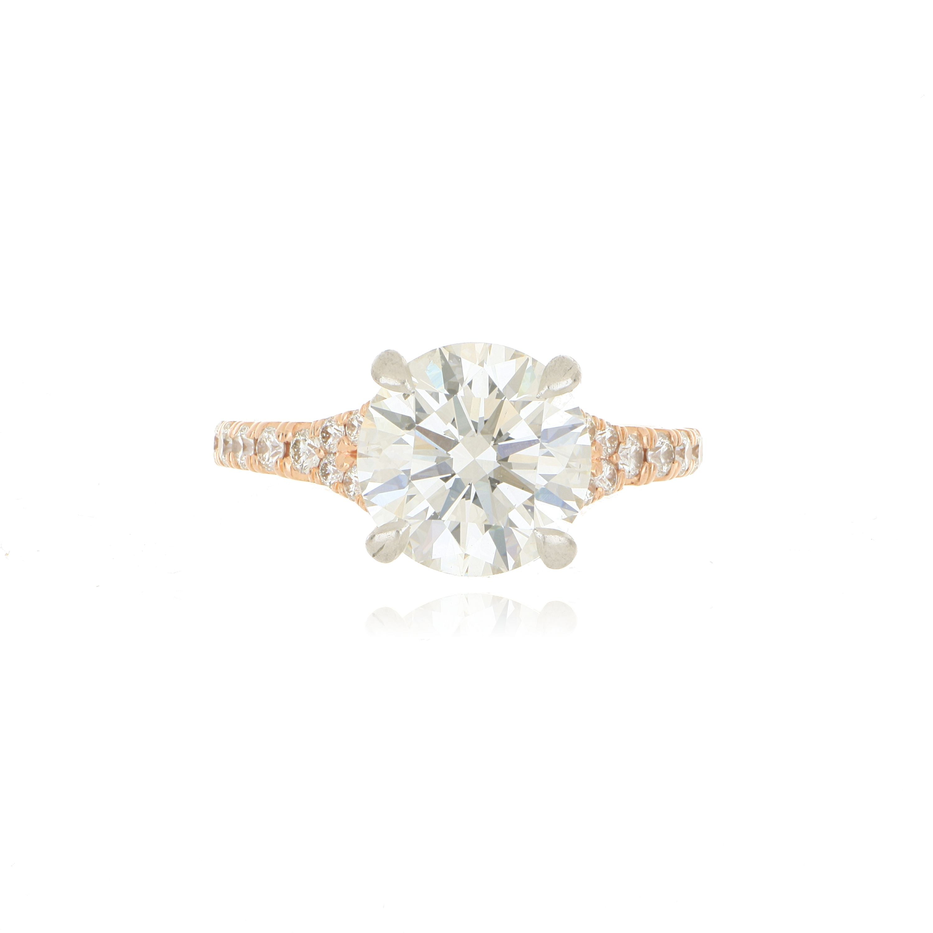 18k Rose Gold Diamond Engagement Ring