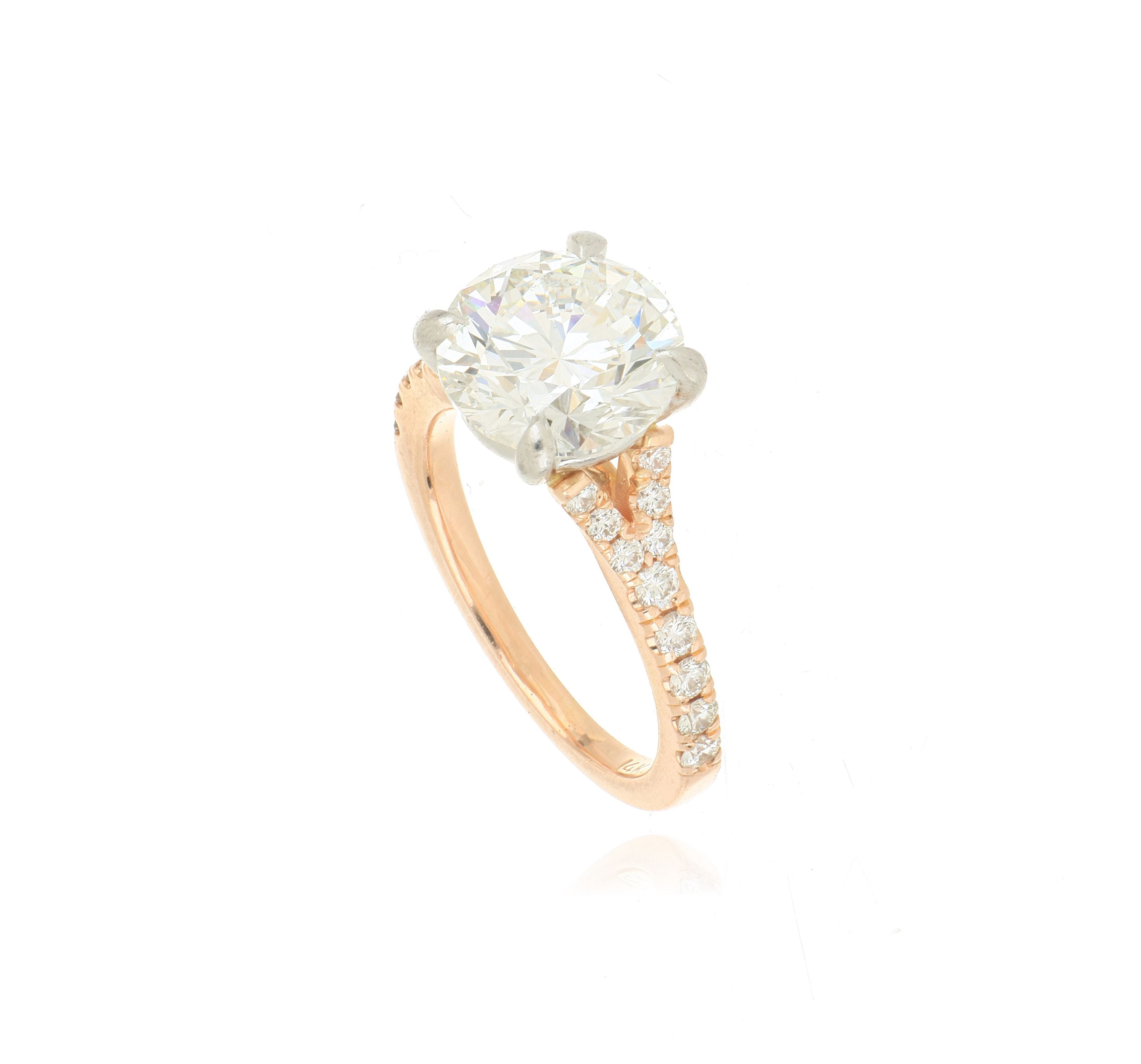 18k Rose Gold Diamond Engagement Ring