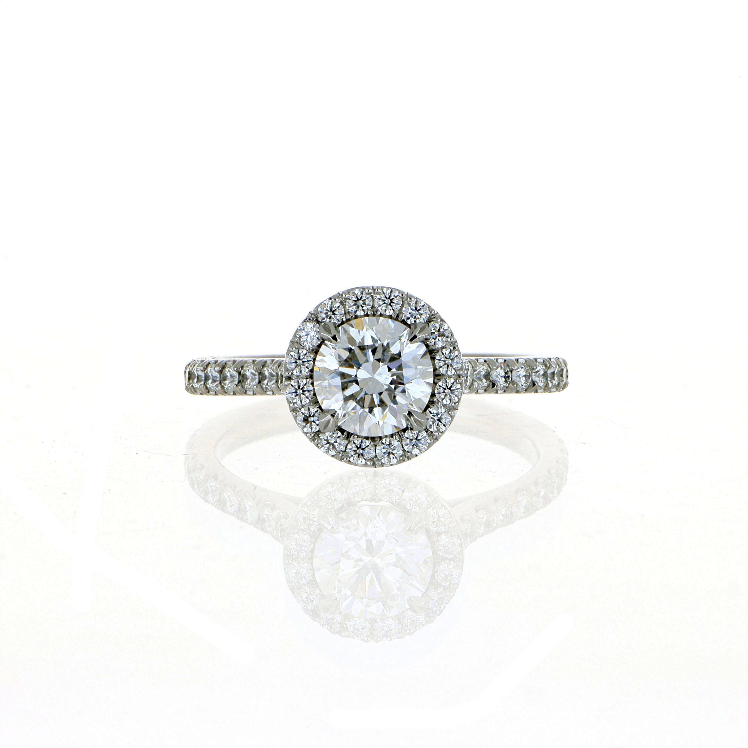 Platinum Diamond Halo Engagement Ring
