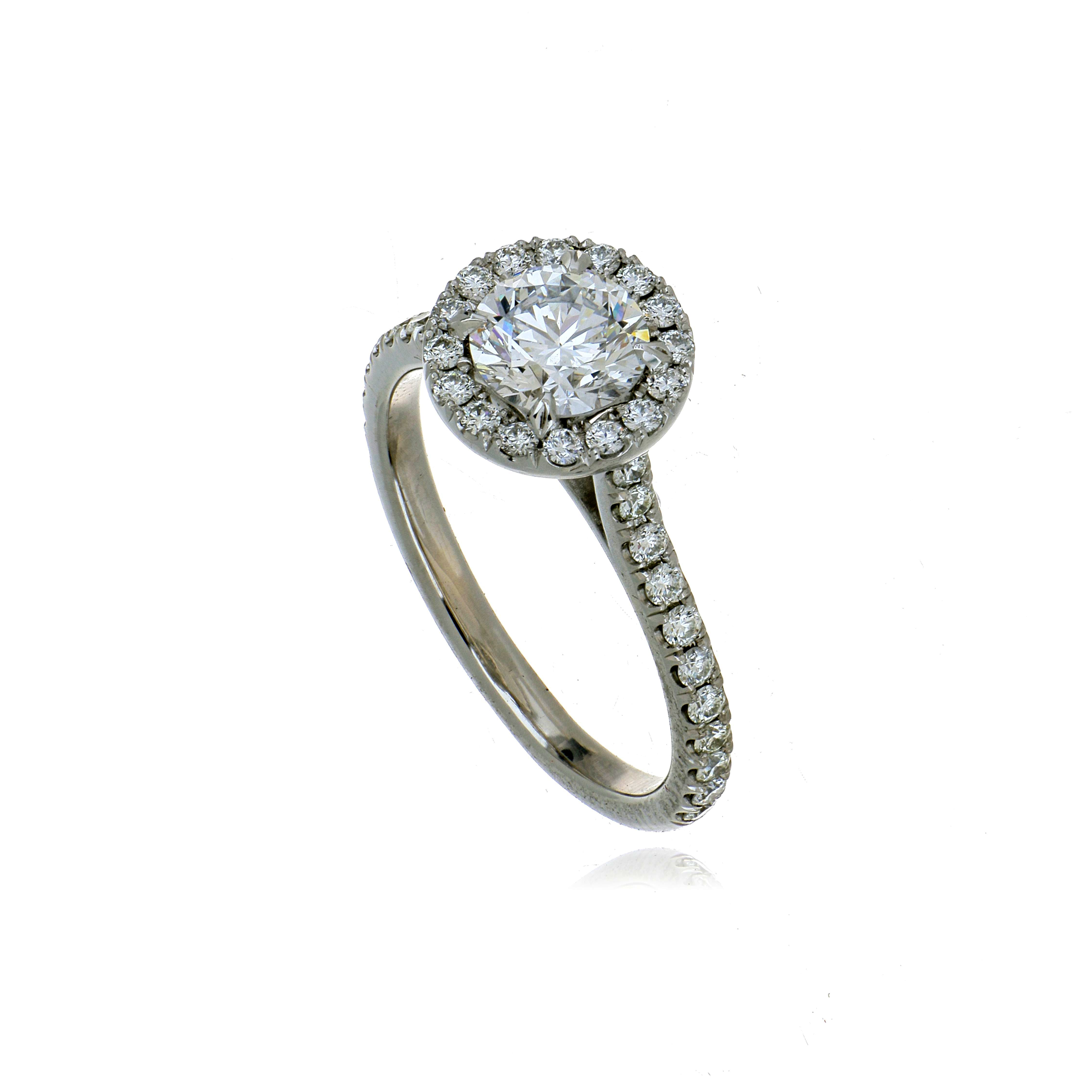 Platinum Diamond Halo Engagement Ring