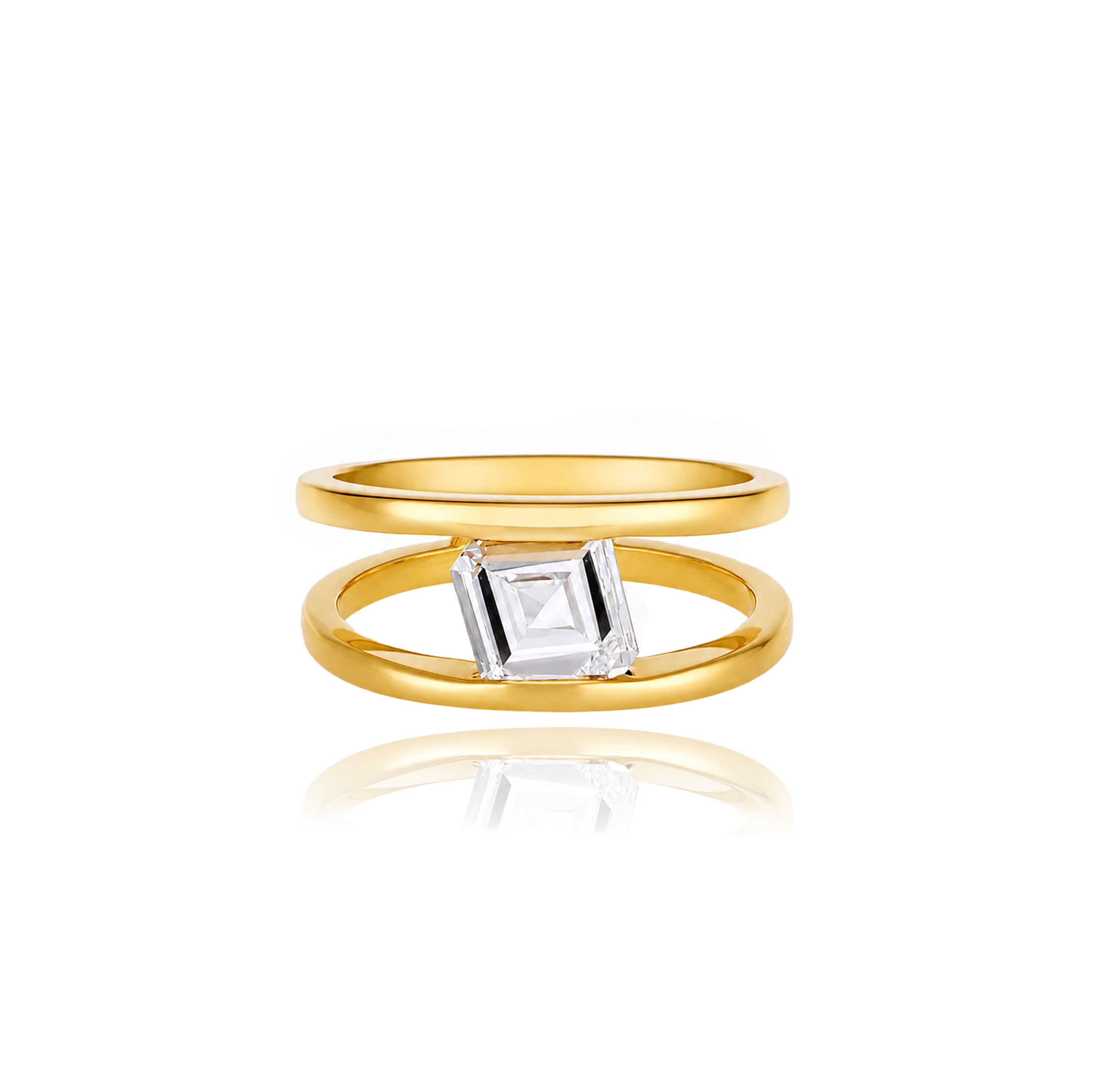 18k Yellow Gold Diamond Engagement Ring - Charles Koll Jewelers